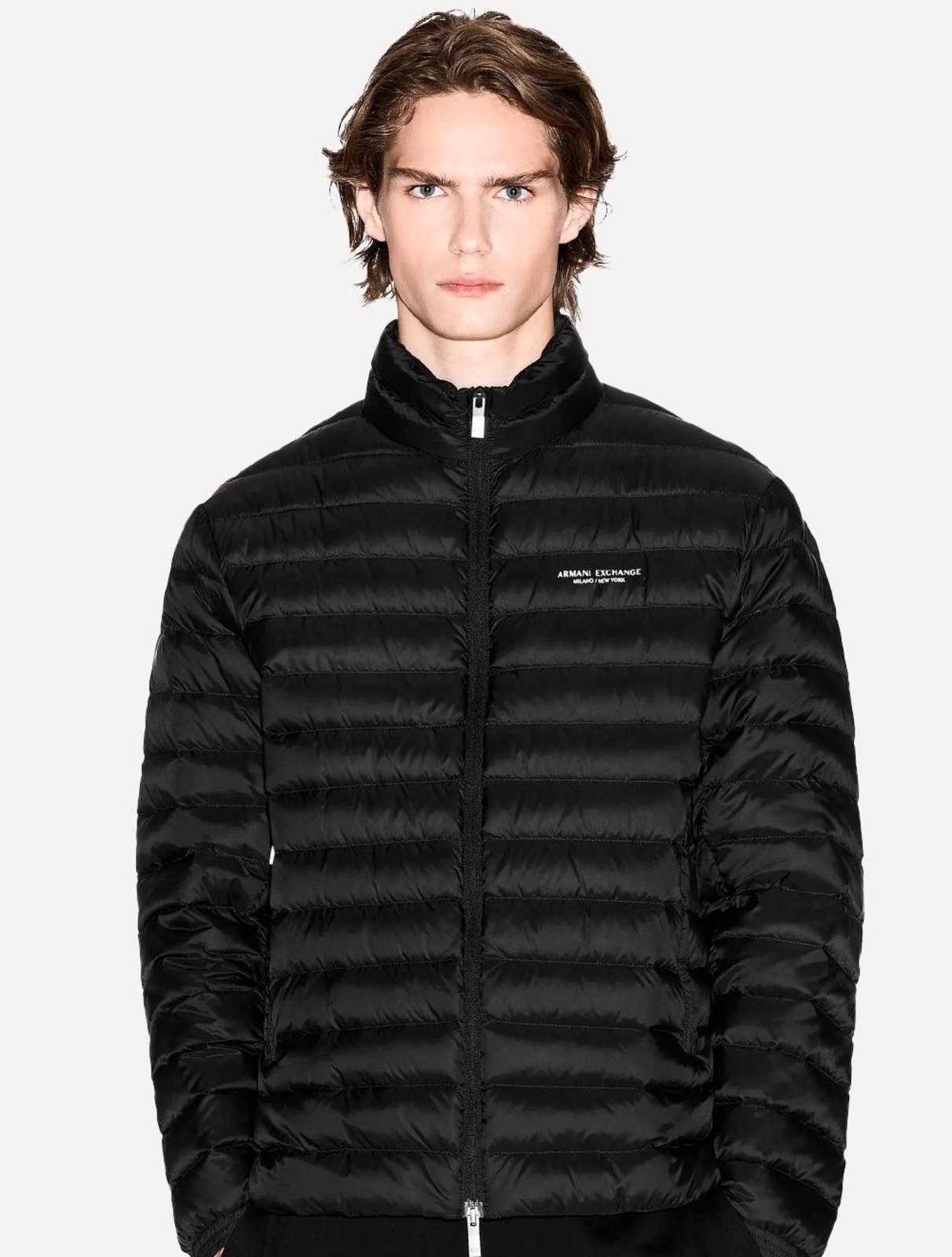 Jaqueta Armani Exchange Masculina Nylon Acolchoada Preta