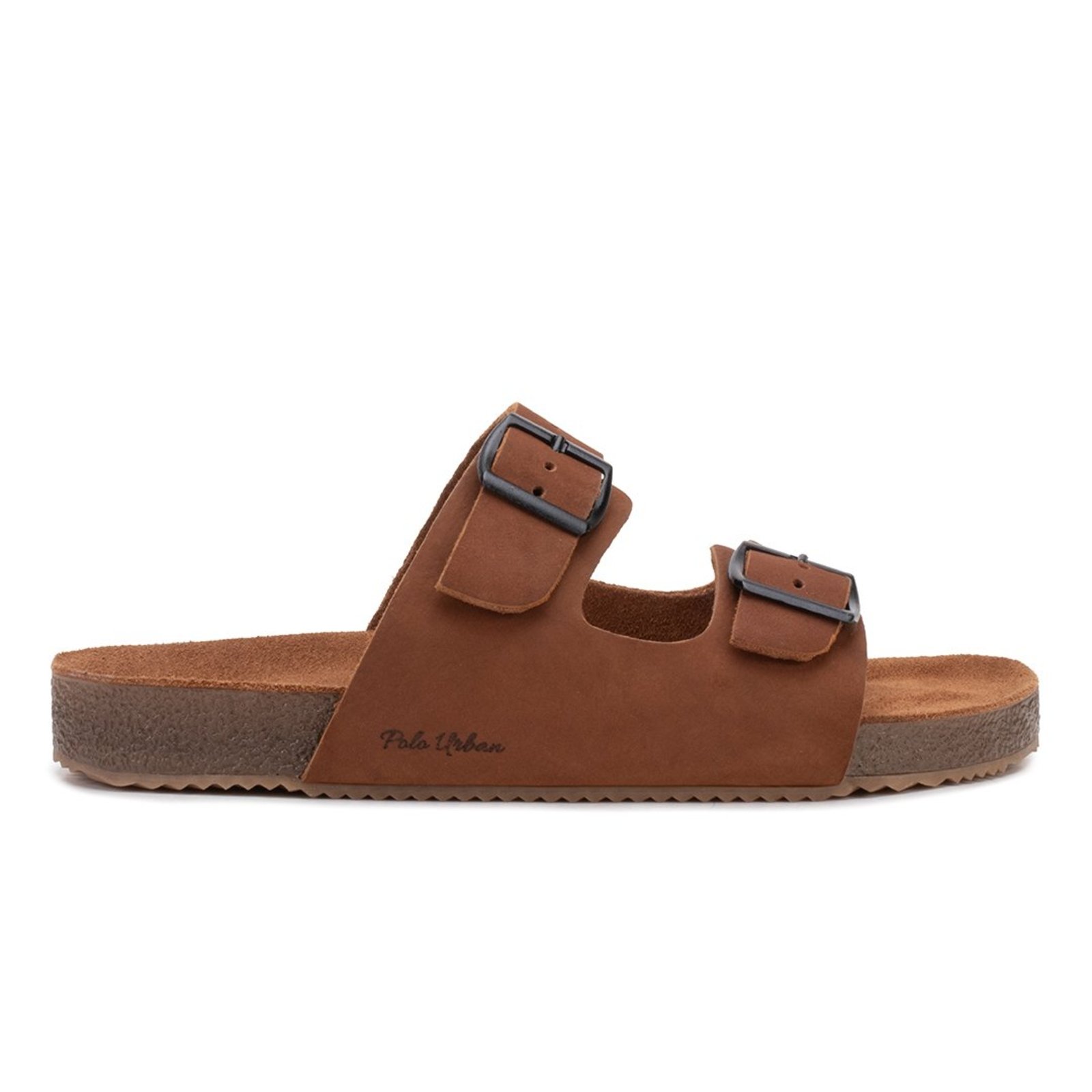 Sandália Masculina Zion Casual 2 Fivelas De Couro Dia a Dia Caramelo