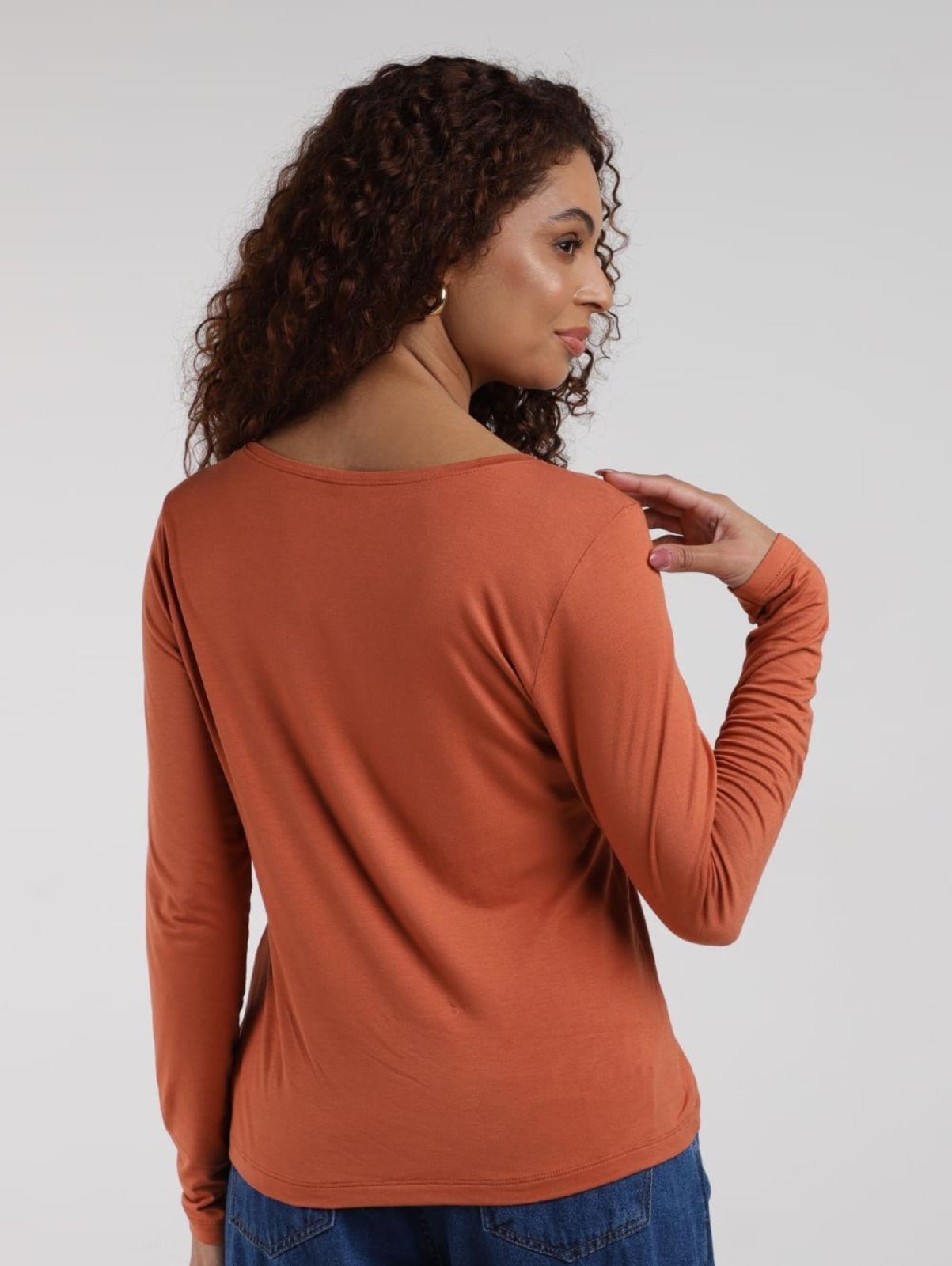Vista 3 Blusa Manga Longa Feminina Bright Girl'S caramelo Bright Girl'S caramelo