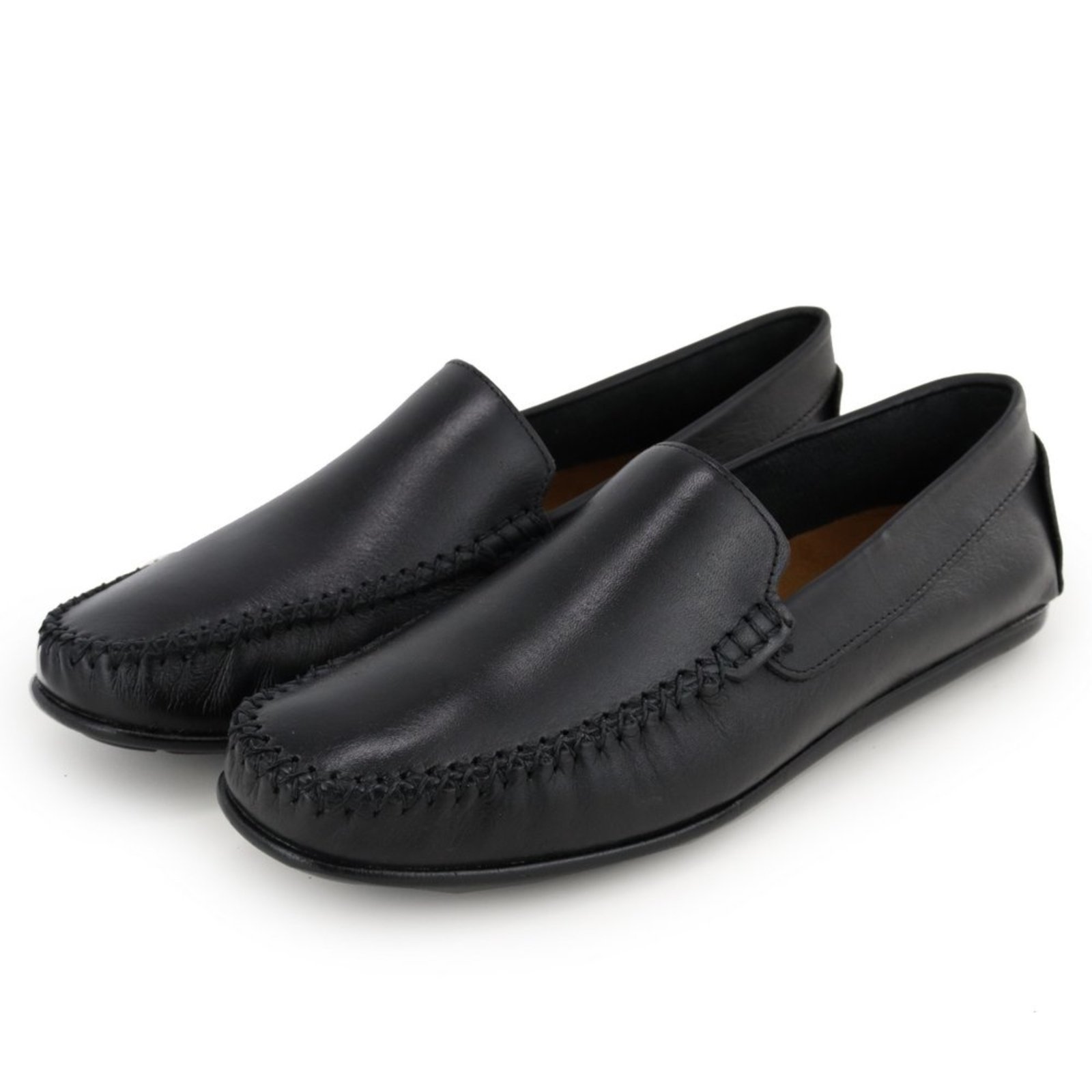 Sapato Mocassim em Couro Masculino Preto