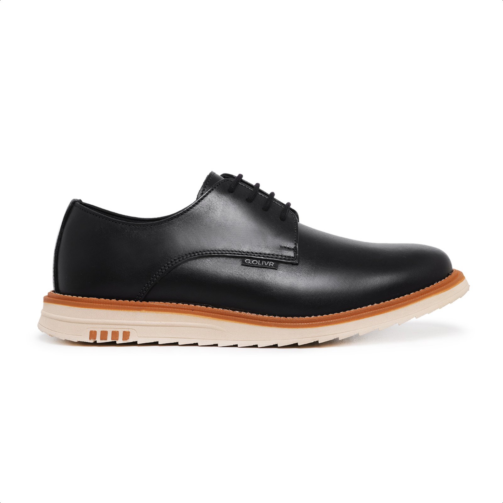 Sapato Social Masculino Lavini Casual Derby Moderno Preto