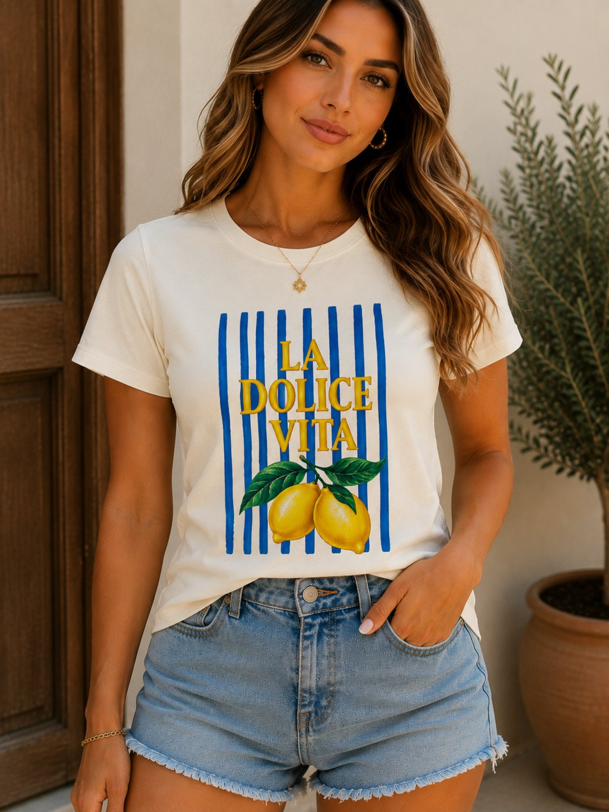 T-Shirt Feminina Estampada La Dolce Vita Limão – Camiseta Slim Casual