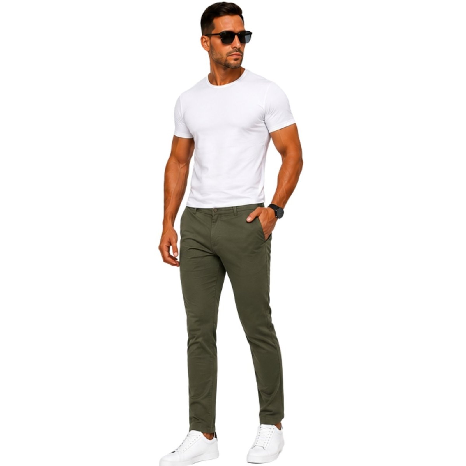 Calça Masculina Slim em Sarja Premium Casual Conforto e Elegância Preto