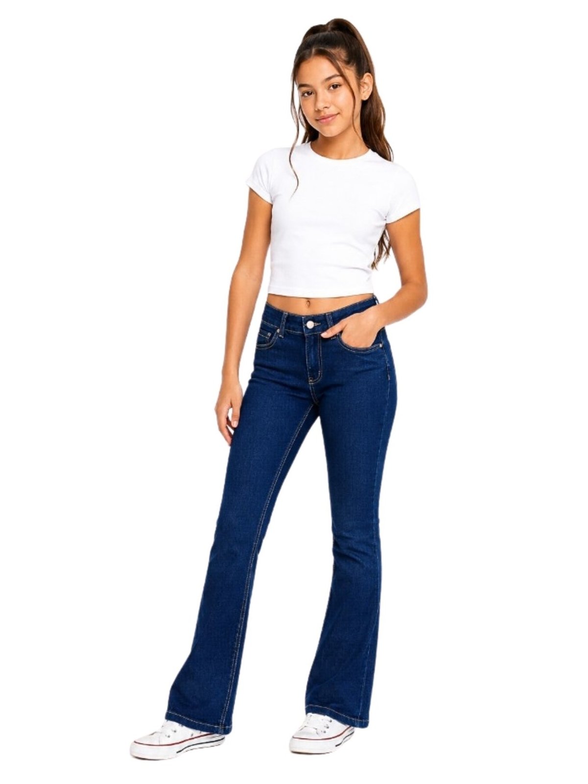 Infantil - Calça Crawling Jeans Boot Cut Juvenil Feminina