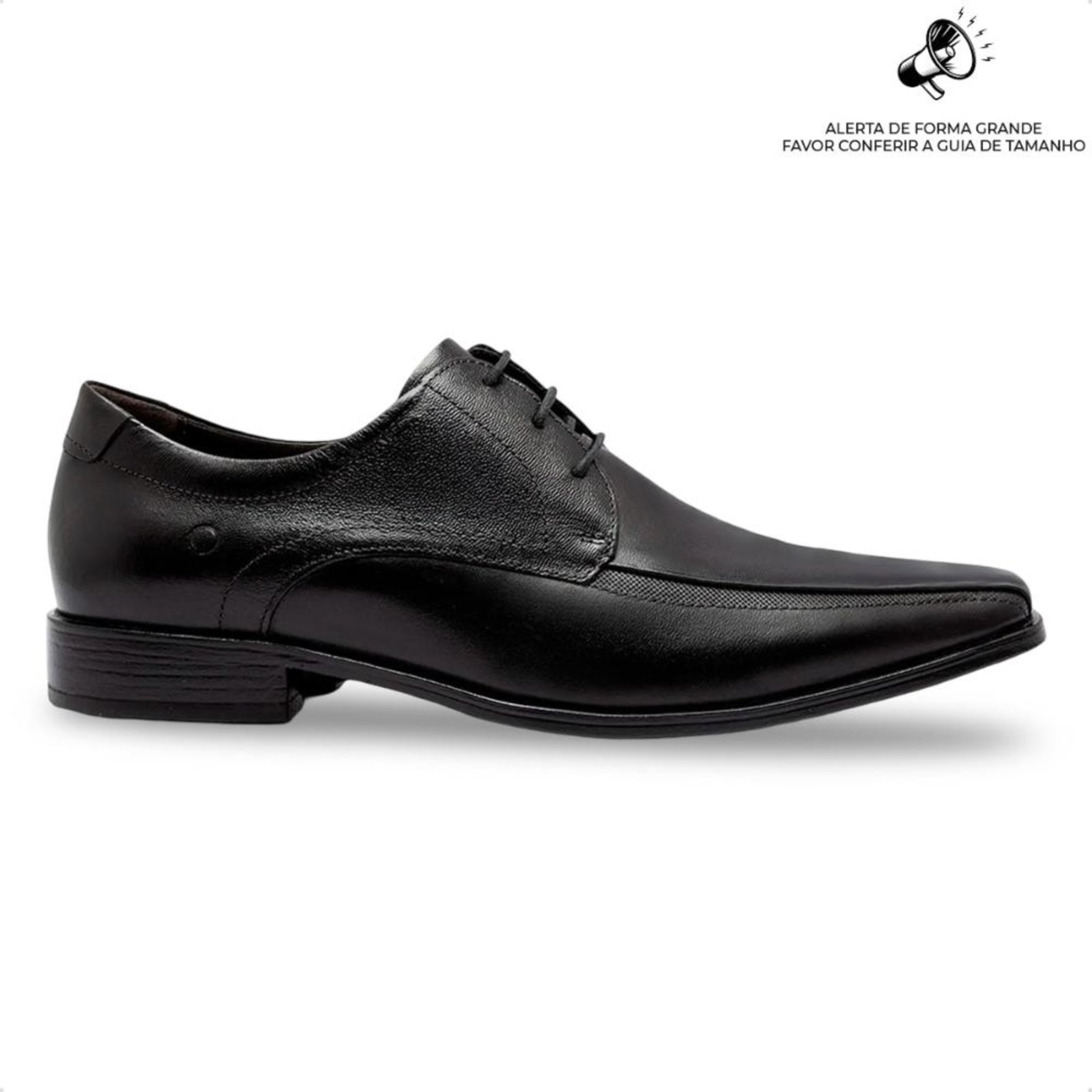 Sapato Social de Couro Democrata Masculino Unique 640101 Preto