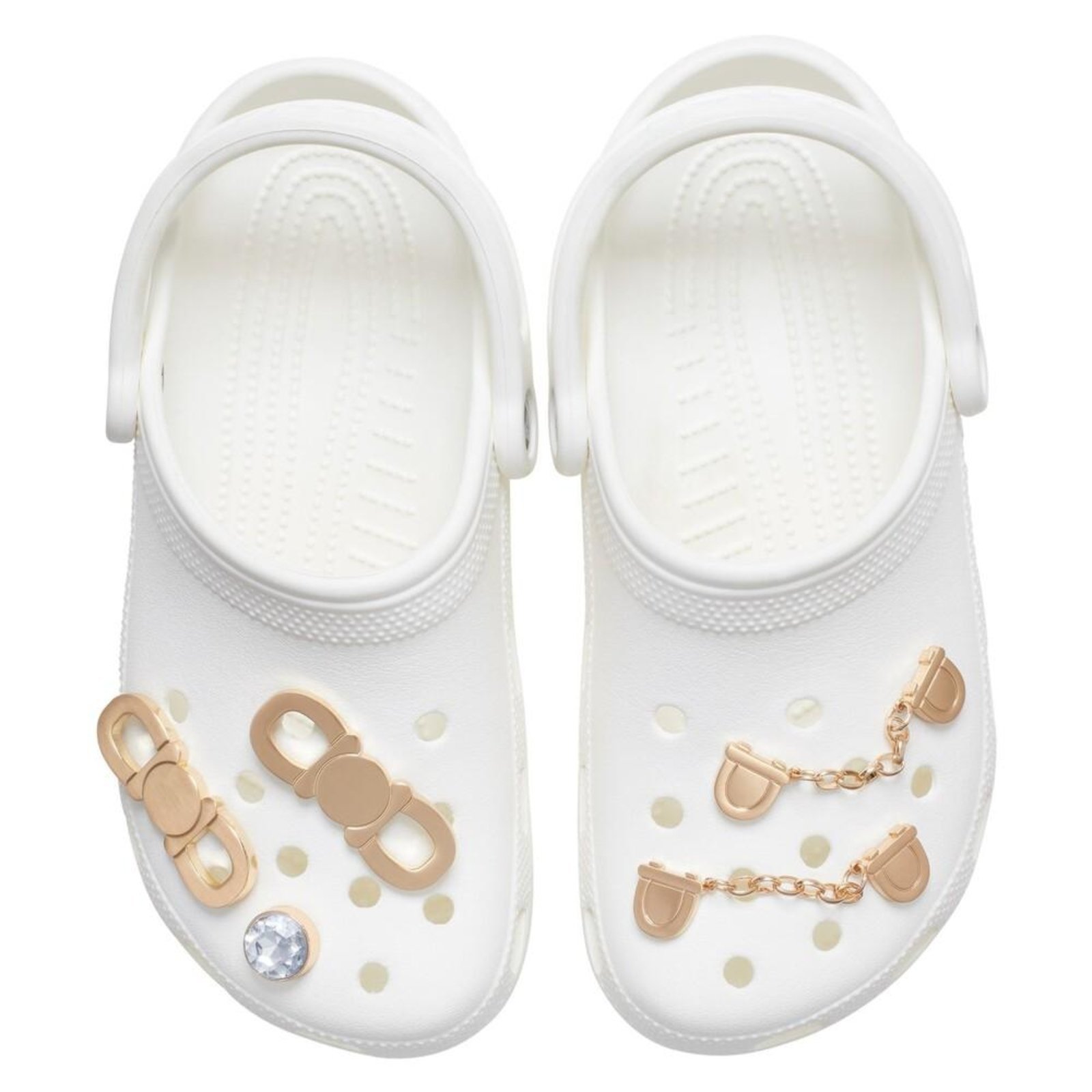 Vista 3 Infantil - Jibbitz™ Recollet Metais Pack com 5 Peças Crocs branco