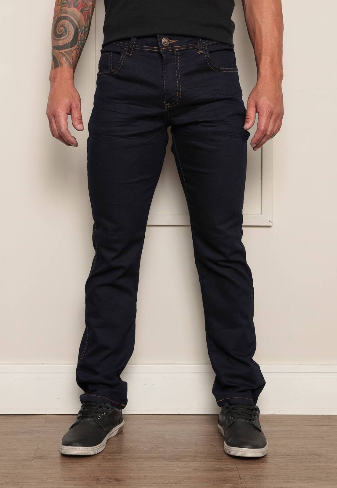 Calça Masculina Ethereal Jeans com Elastano Linha Premium Azul Escuro