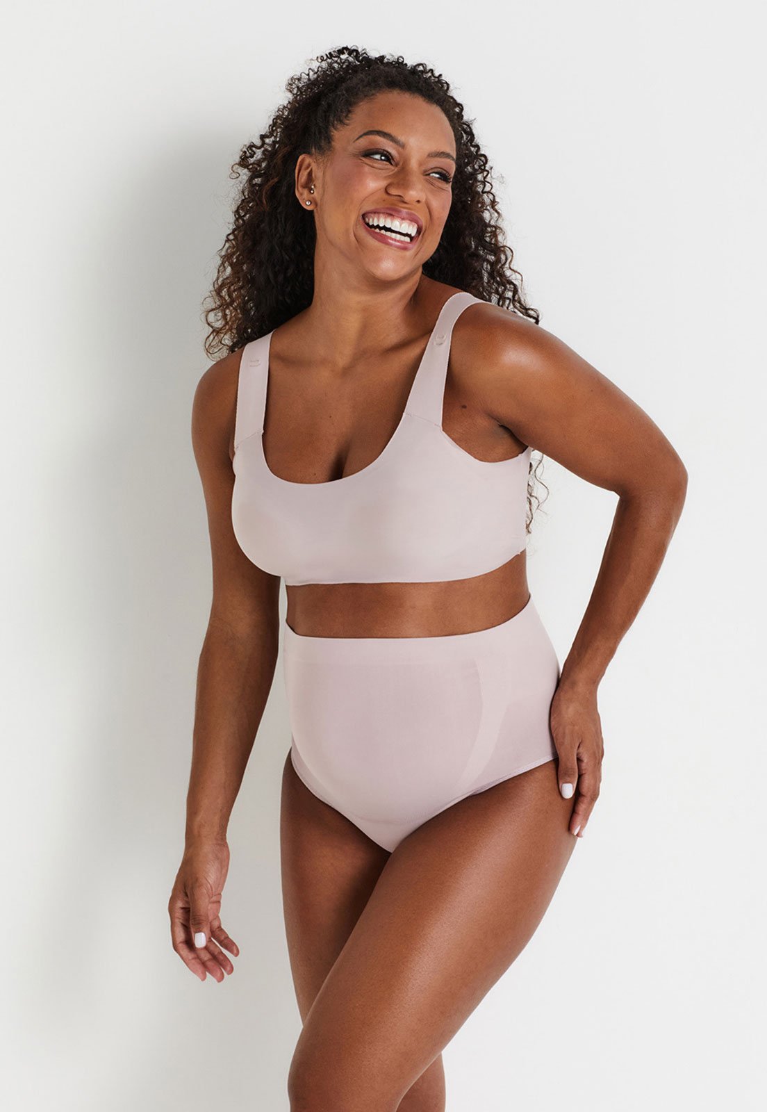 Vista 3 Calcinha Liz Gestante Adaptive Skinbreez rosa Liz rosa