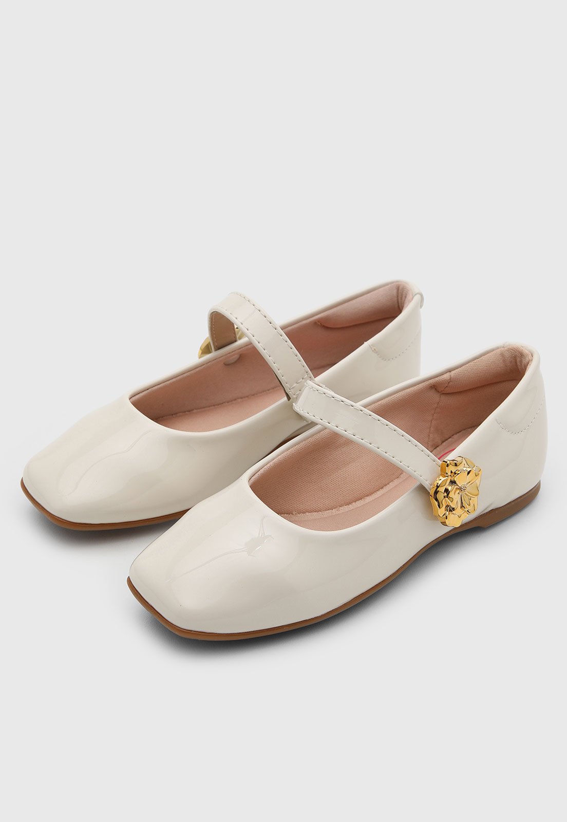 Vista 2 Infantil - Sapatilha Molekinha Detalhe Dourado Branca branco MOLEKINHA branco