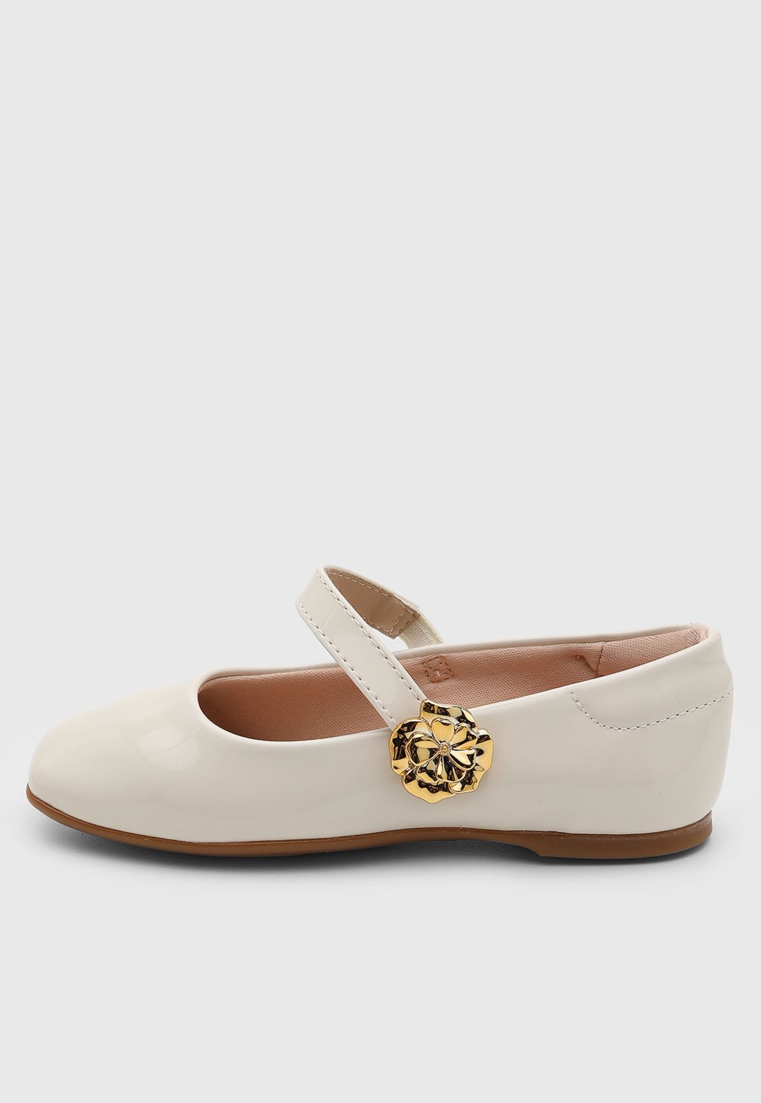 Vista 3 Infantil - Sapatilha Molekinha Detalhe Dourado Branca branco MOLEKINHA branco