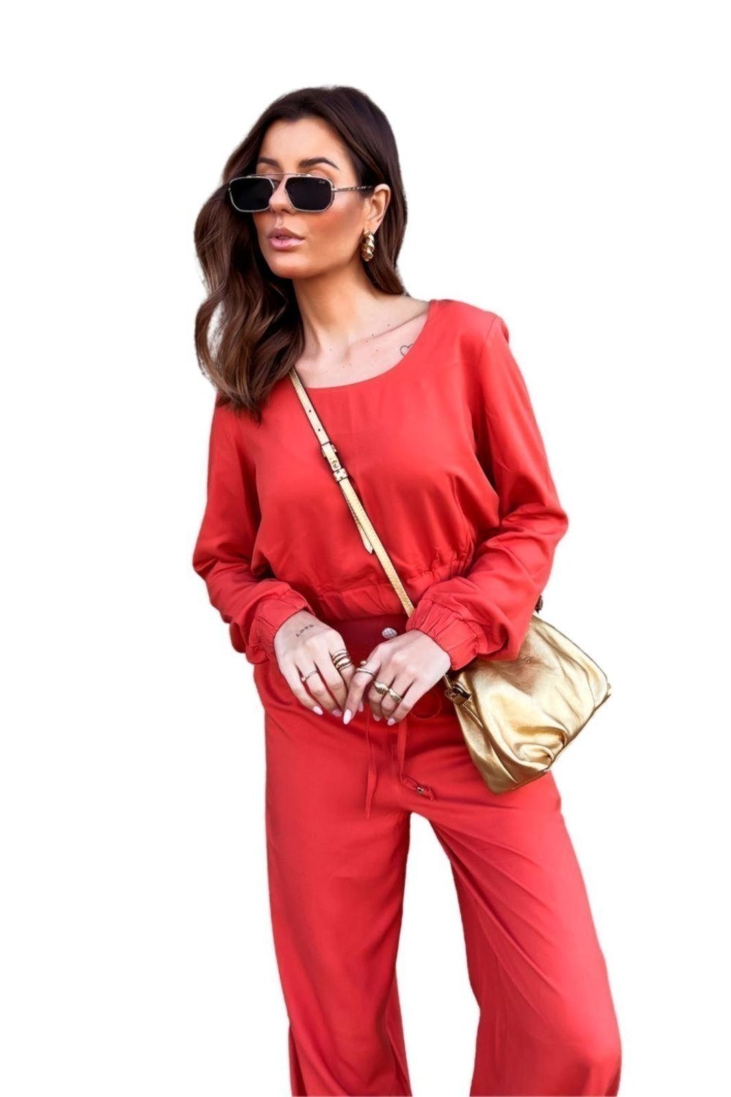 Vista 2 Blusa Vanibele Cropped Terracota marrom Vanibele marrom
