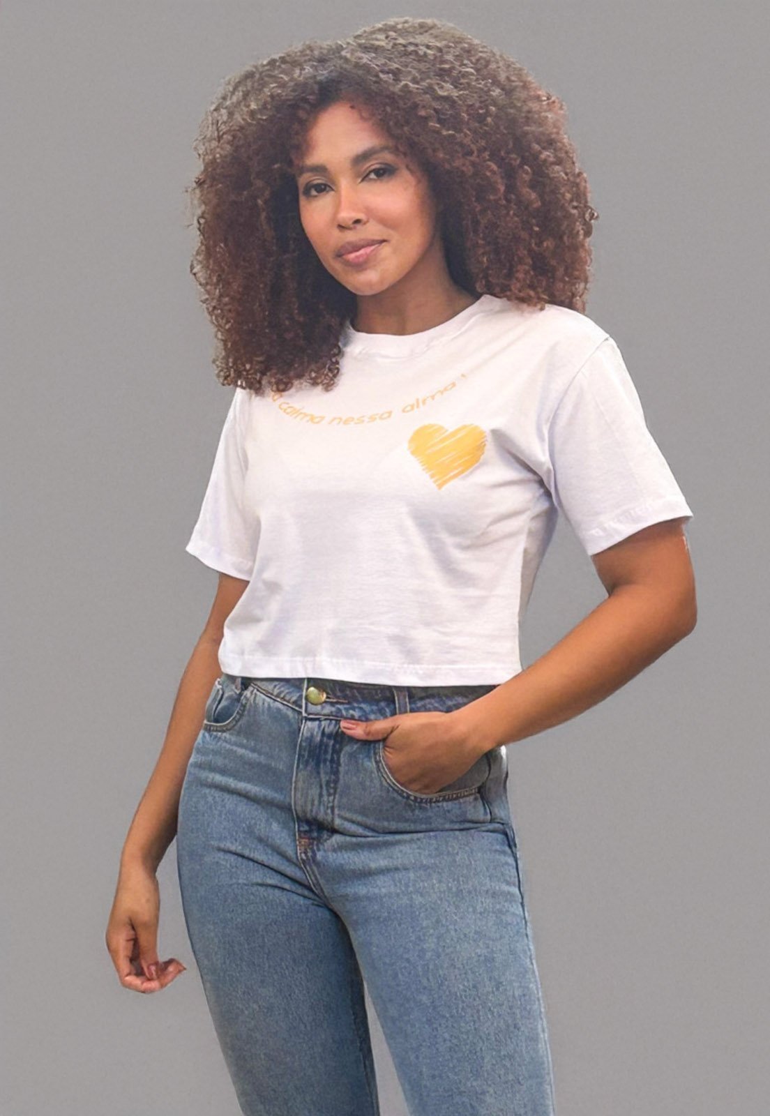 Blusa Cropped Cabanafree Algodão Manga Curta Branco