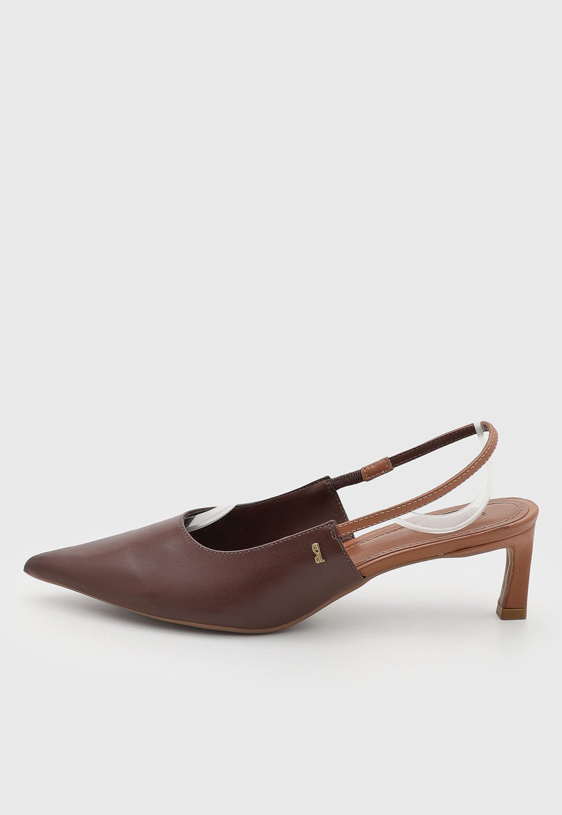 Scarpin Feminino Santa Lolla Couro Slingback Marrom