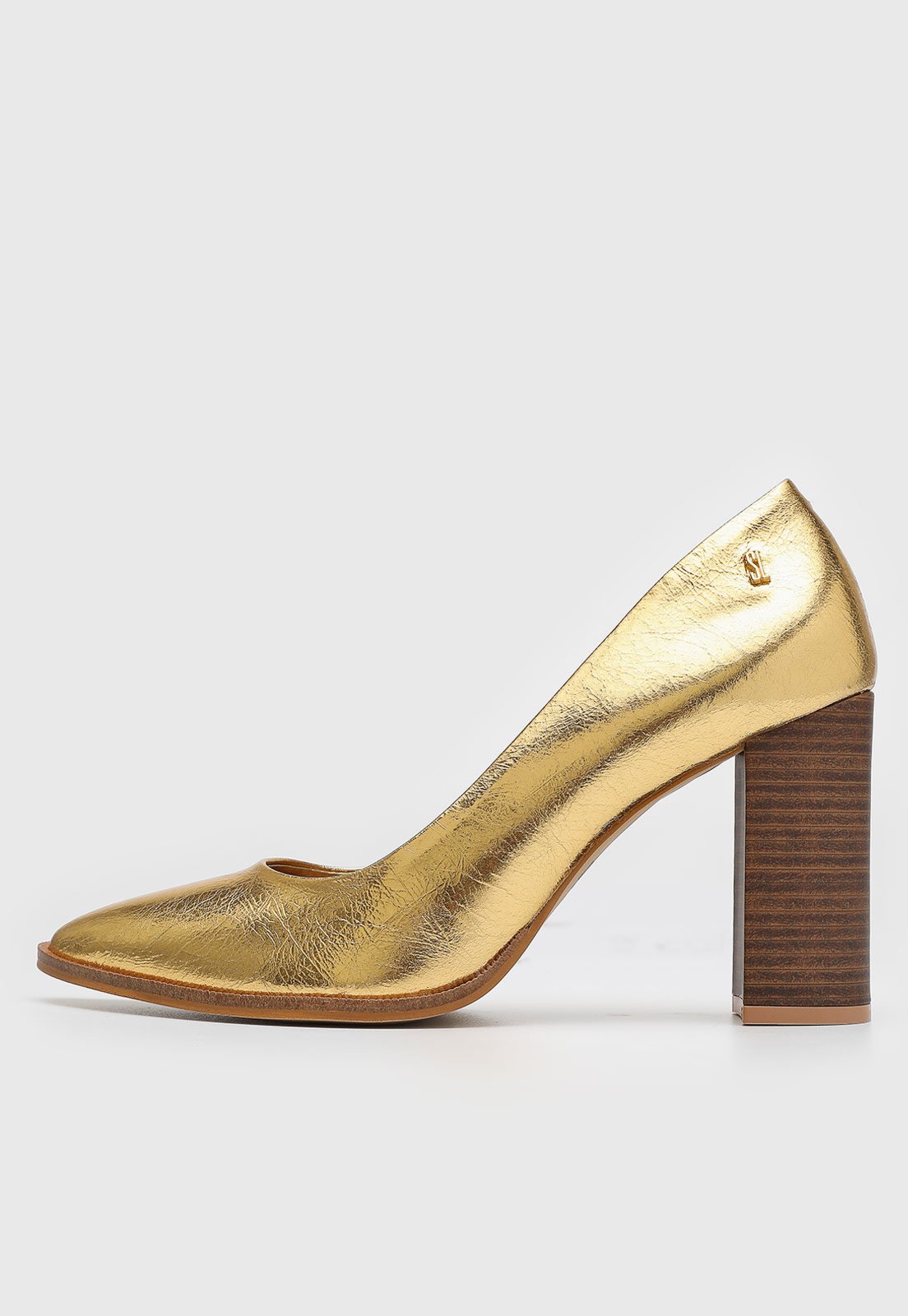 Vista 2 Scarpin Feminino Santa Lolla Metalizado dourado Santa Lolla dourado