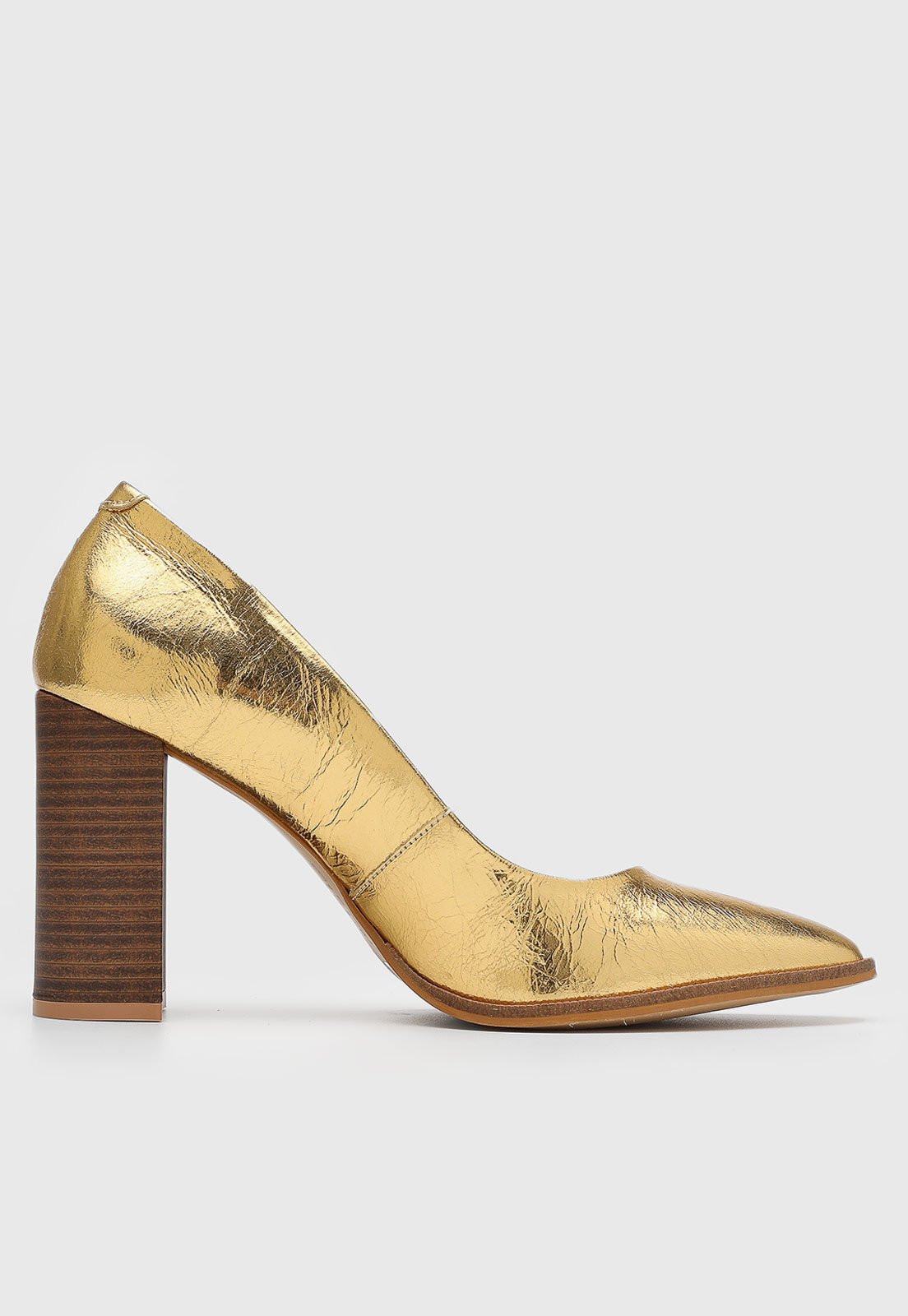 Vista 3 Scarpin Feminino Santa Lolla Metalizado dourado Santa Lolla dourado