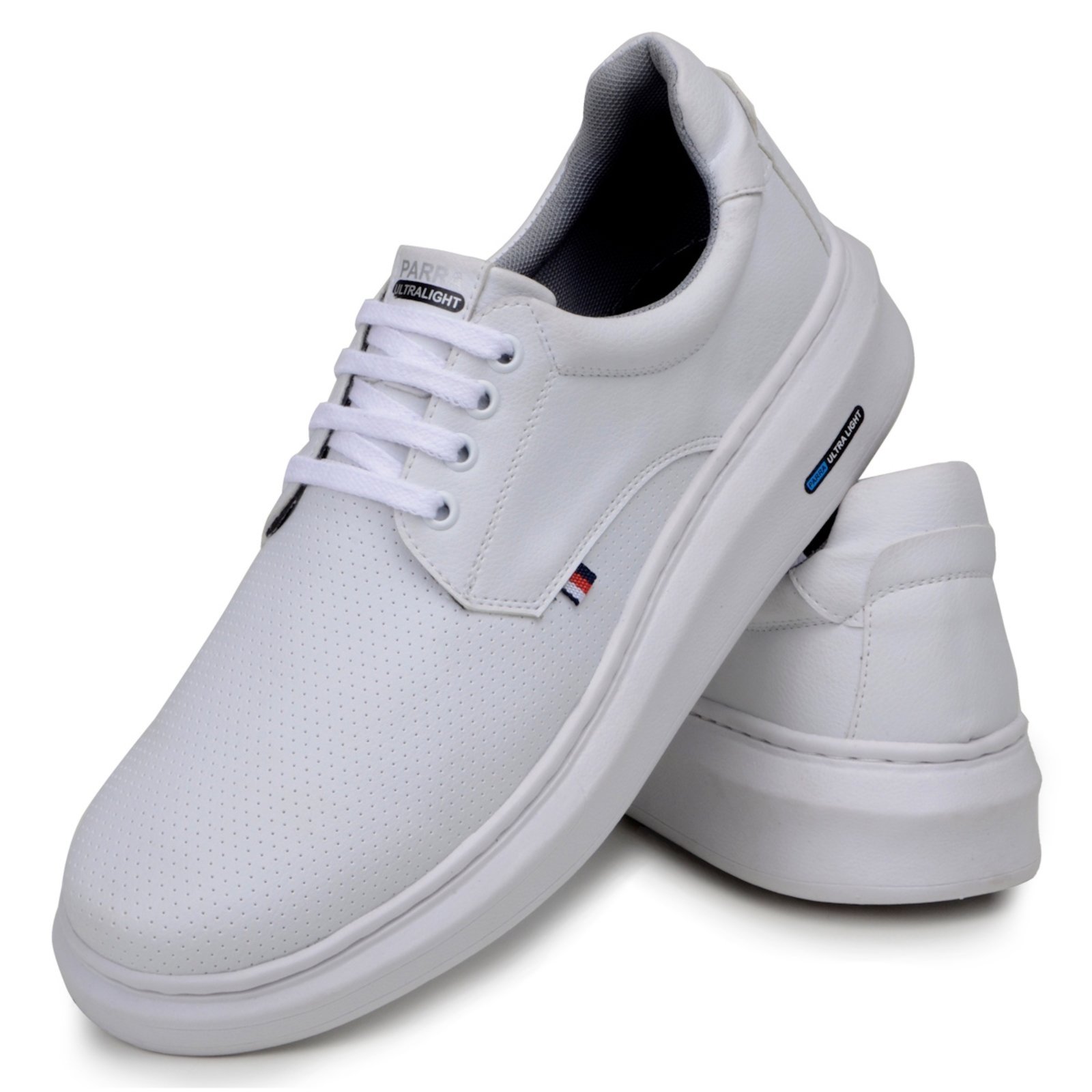 Tenis Sapatenis Casual Yes Basic Couro com Cadarço Confortável Masculino Branco