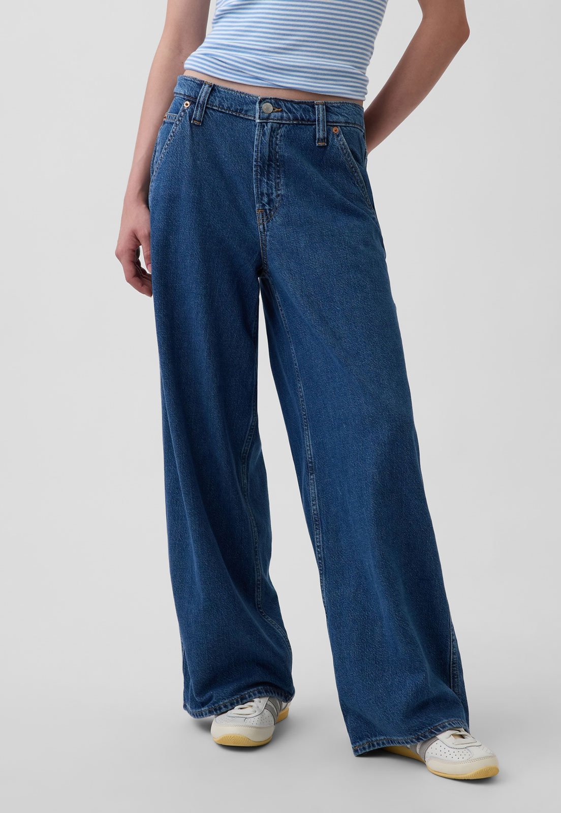 Calça Feminina GAP Baggy Primrose Azul Escuro