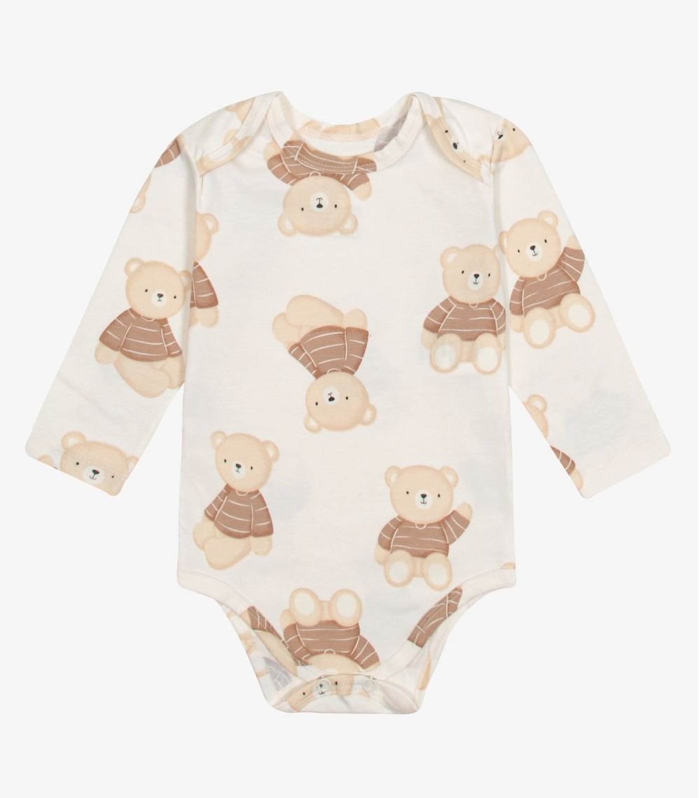 Infantil - Body Manga Longa Cotton Trick Nick Bege