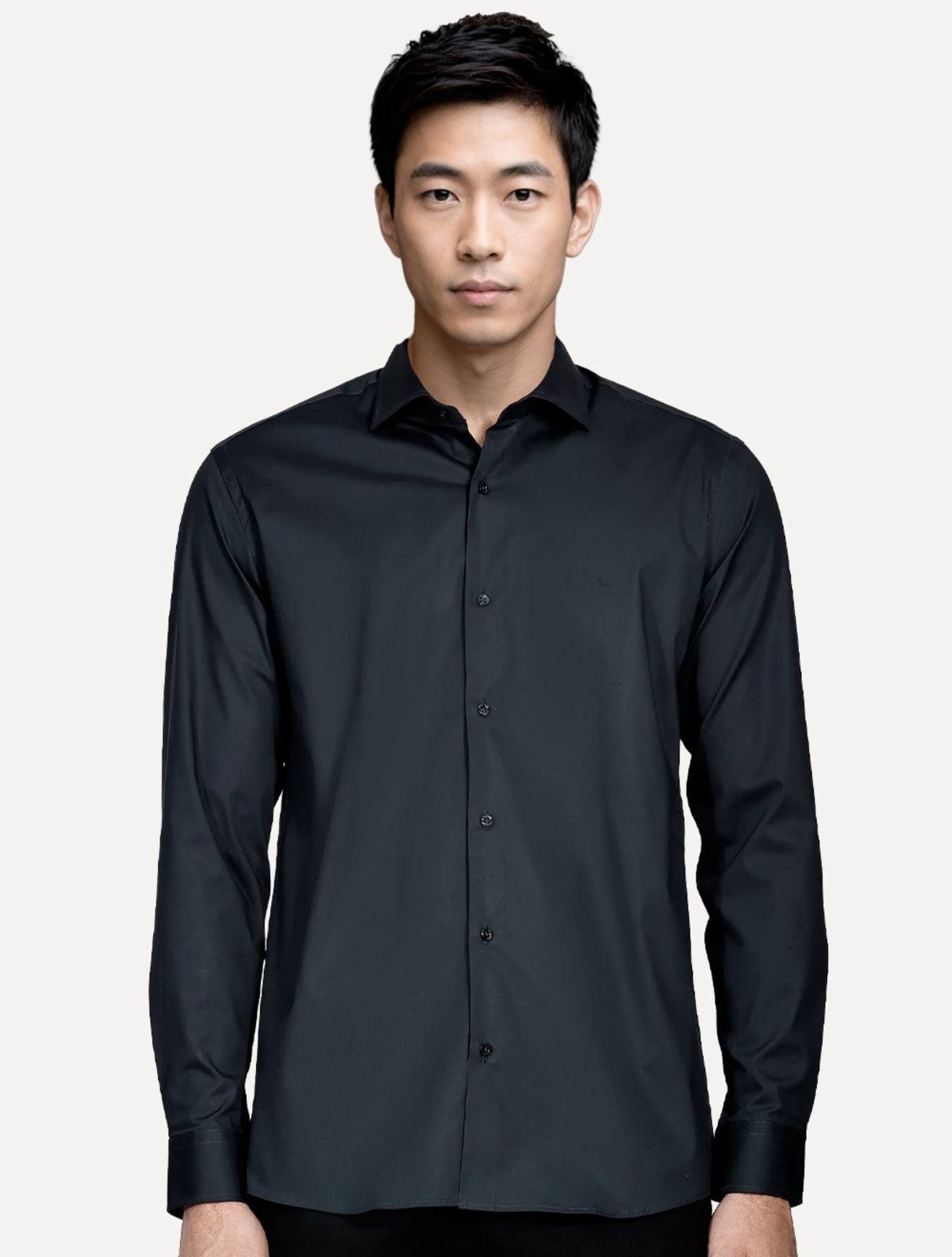 Camisa Aramis Masculina Slim Tricoline Liso Stretch Marinho Escuro