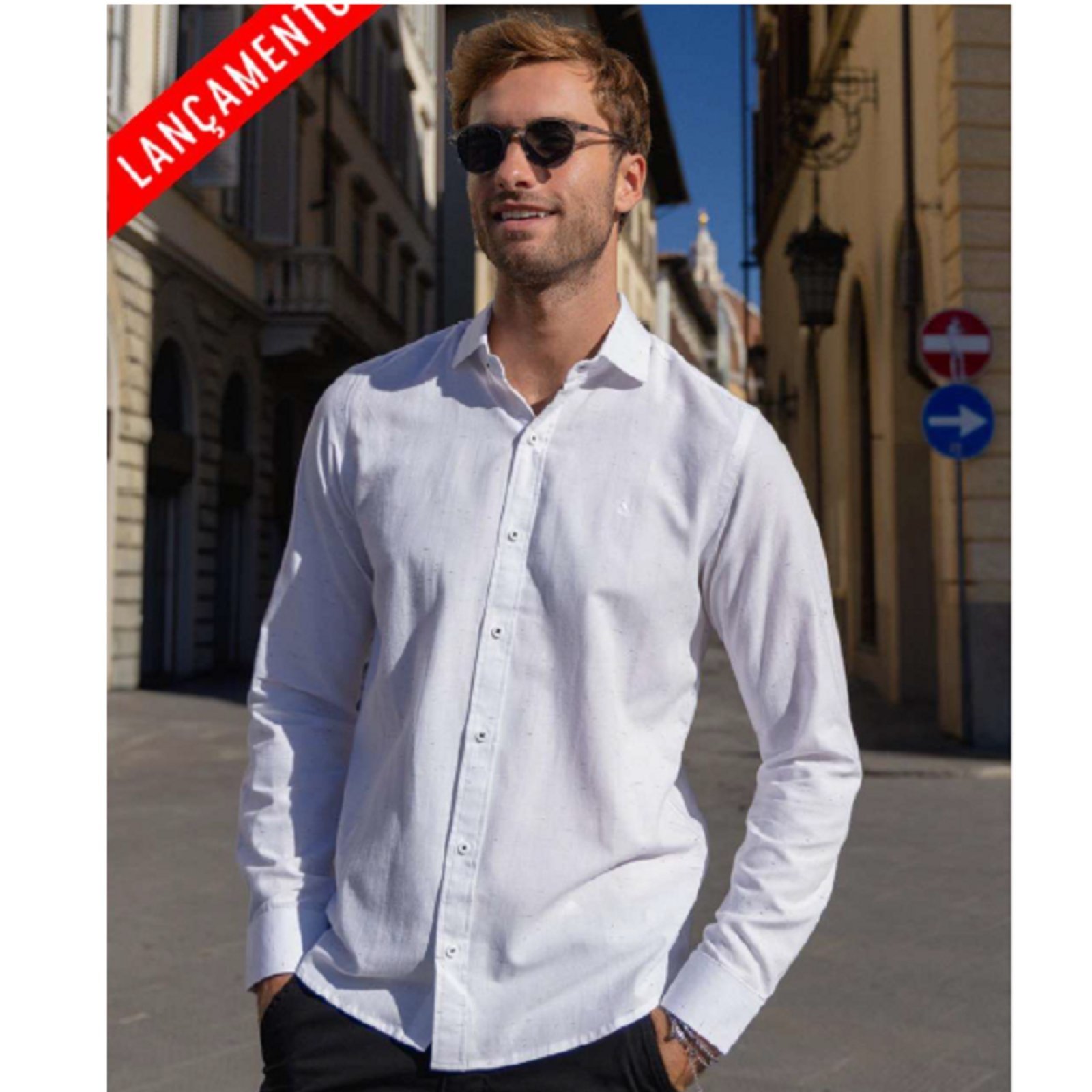 Camisa Social Manga Longa Viscose Original Amil Branco