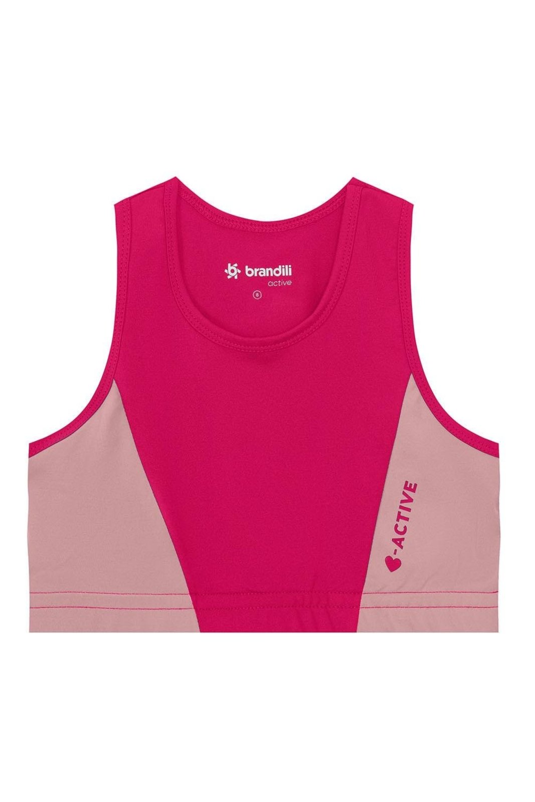 Vista 2 Infantil - Top menina esportivo Active Brandili rosa Brandili rosa