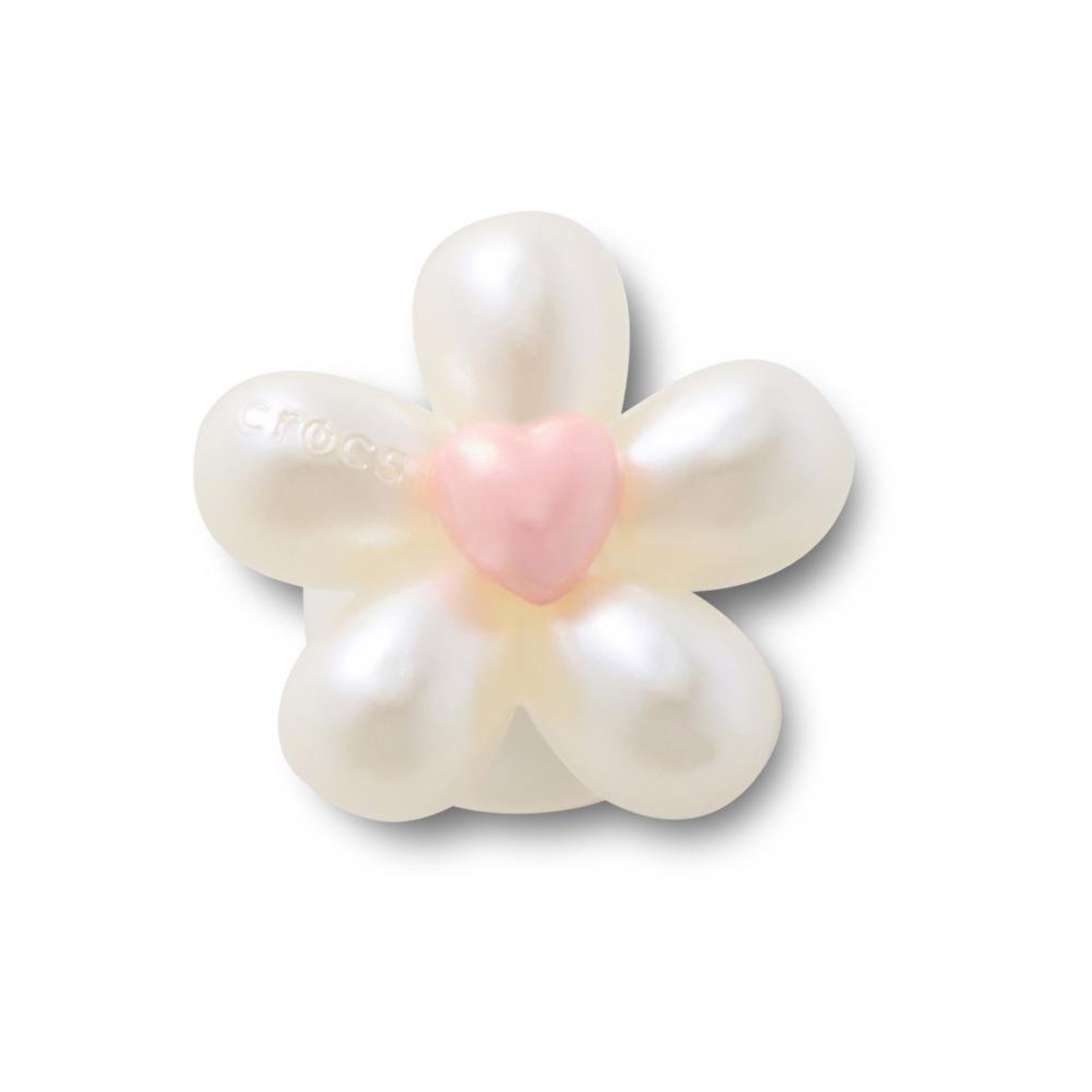 Infantil - Jibbitz™ Flor de Pérolas Com Coração Único Branco