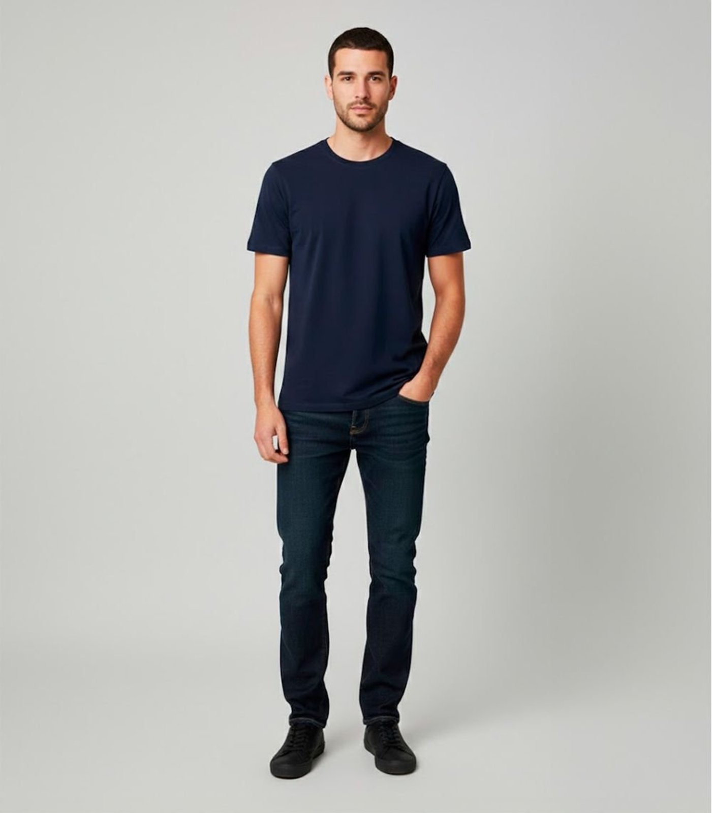 Camiseta Masculina Básica Com Gola Redonda Rovitex Azul