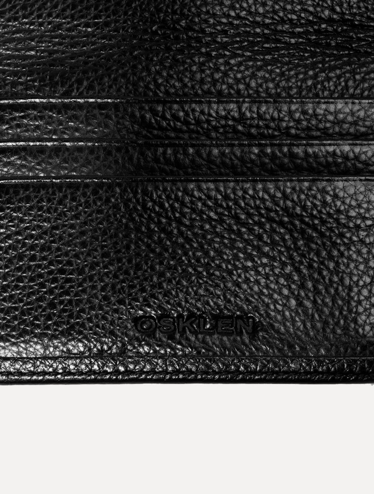 Vista 3 Carteira Osklen Masculina Couro Bifold Preta preto Osklen preto