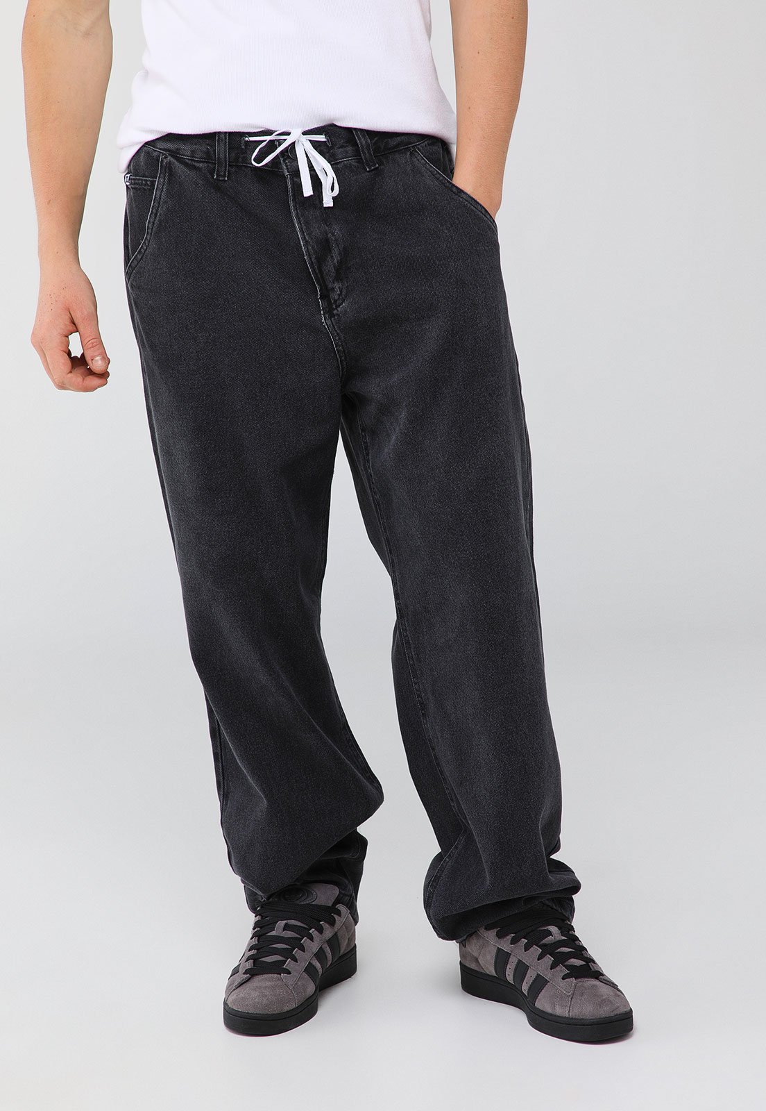 Calça Jeans Masculina DC Shoes Oversize Acid Black Preta