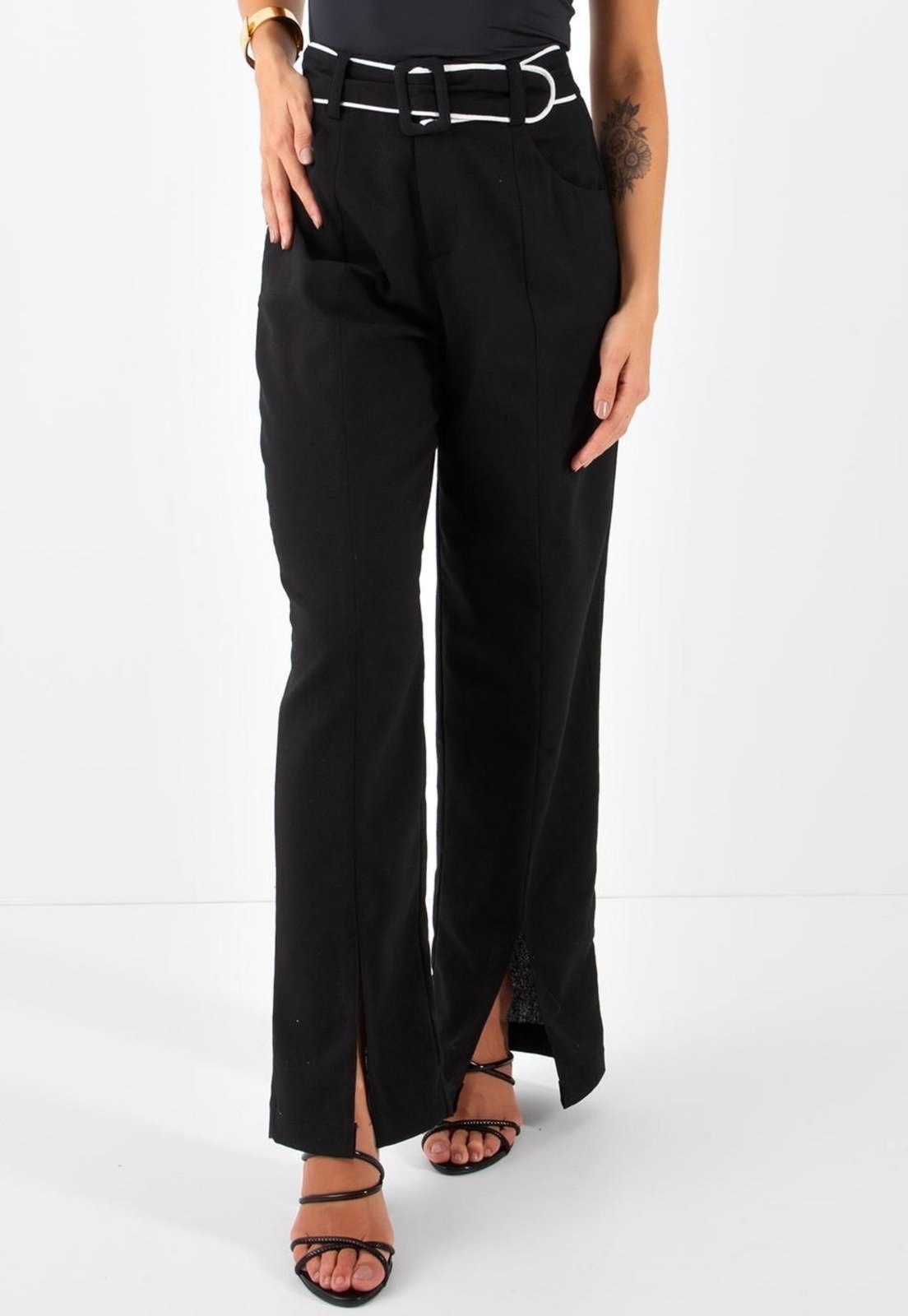 Calça Em Linho Preto Quintess