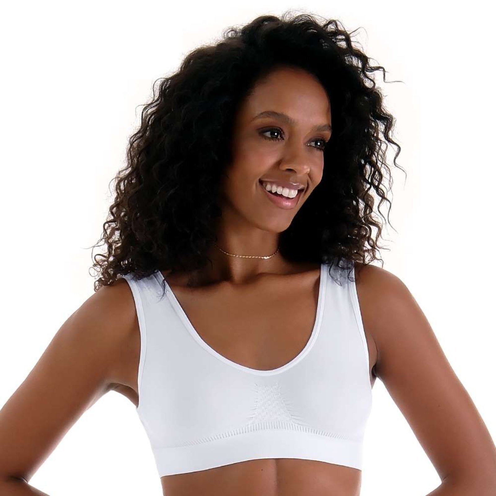 Sutiã Top Anatômico c/ Alça Larga sem Costura Branco Zee Rucci