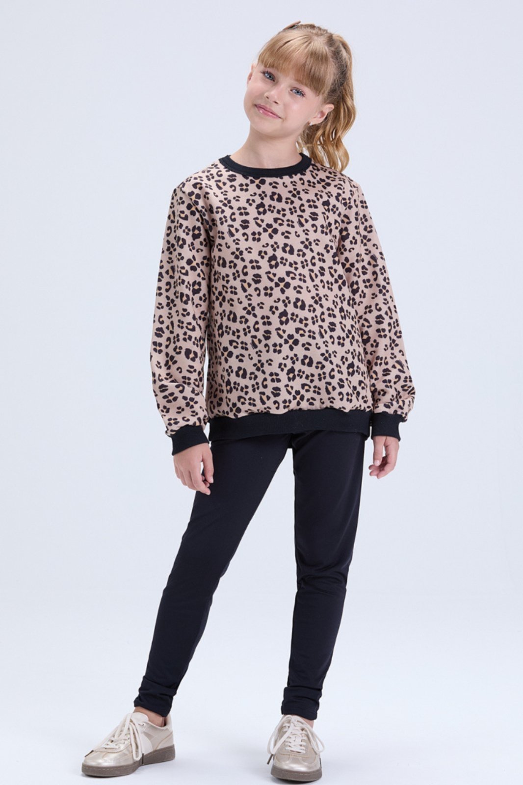 Vista 2 Infantil - Conjunto Feminino de Inverno Moletom Oncinha VIDA COSTEIRA lilás VIDA COSTEIRA lilás