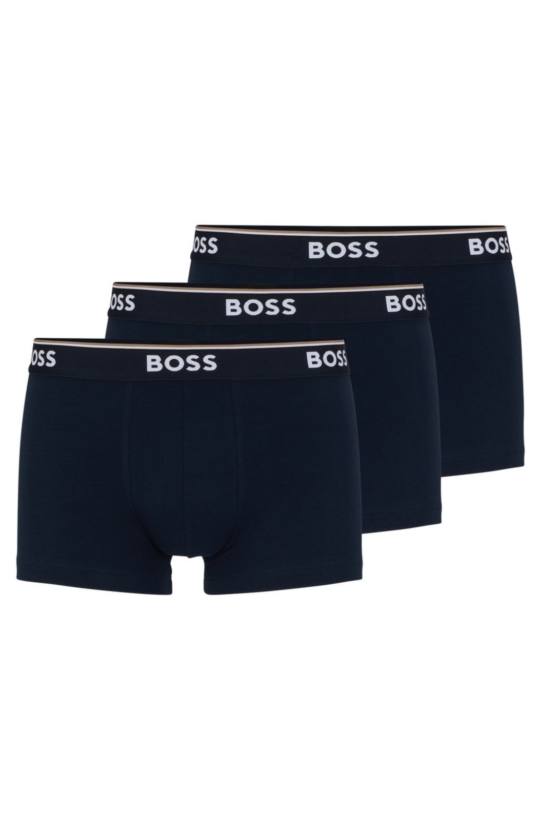 Conjunto 3 Cuecas Em Algodão Stretch Com Logo Azul-Marinho - EGG