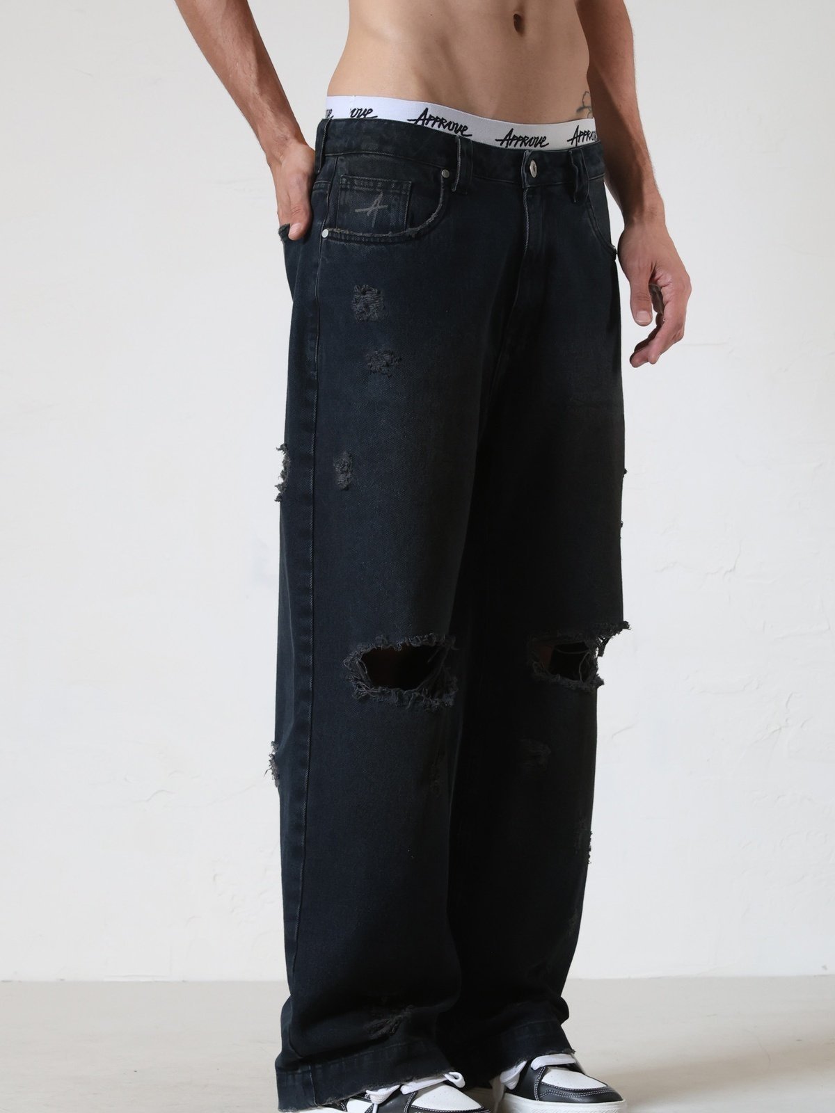 CALÇA BAGGY APPROVE JEANSWEA DIRTY NAVY - PRETO