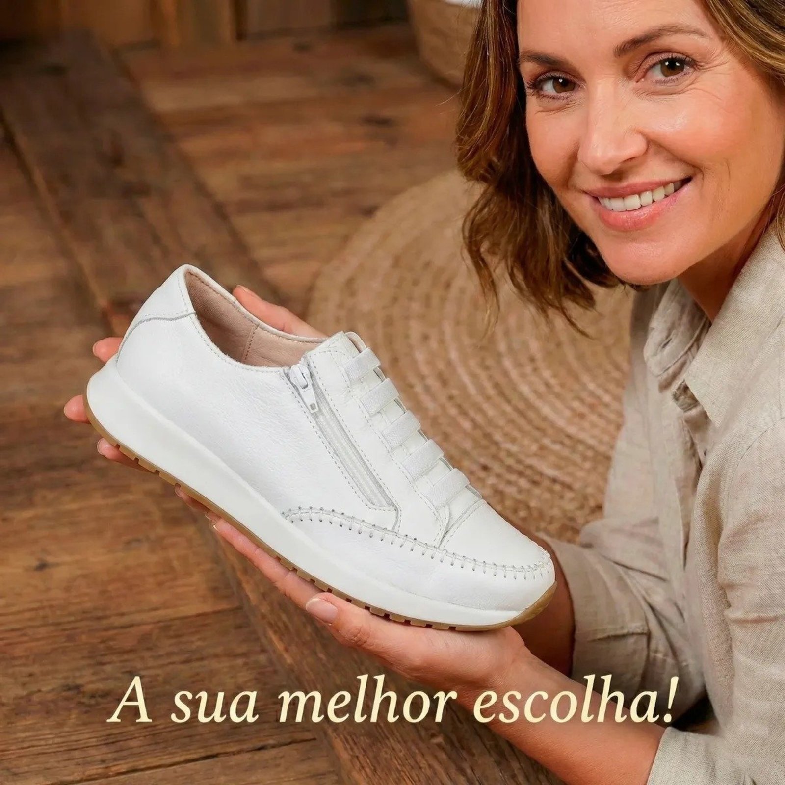 Tênis Feminino Estilo Jogger Calce Facil 112 Branco