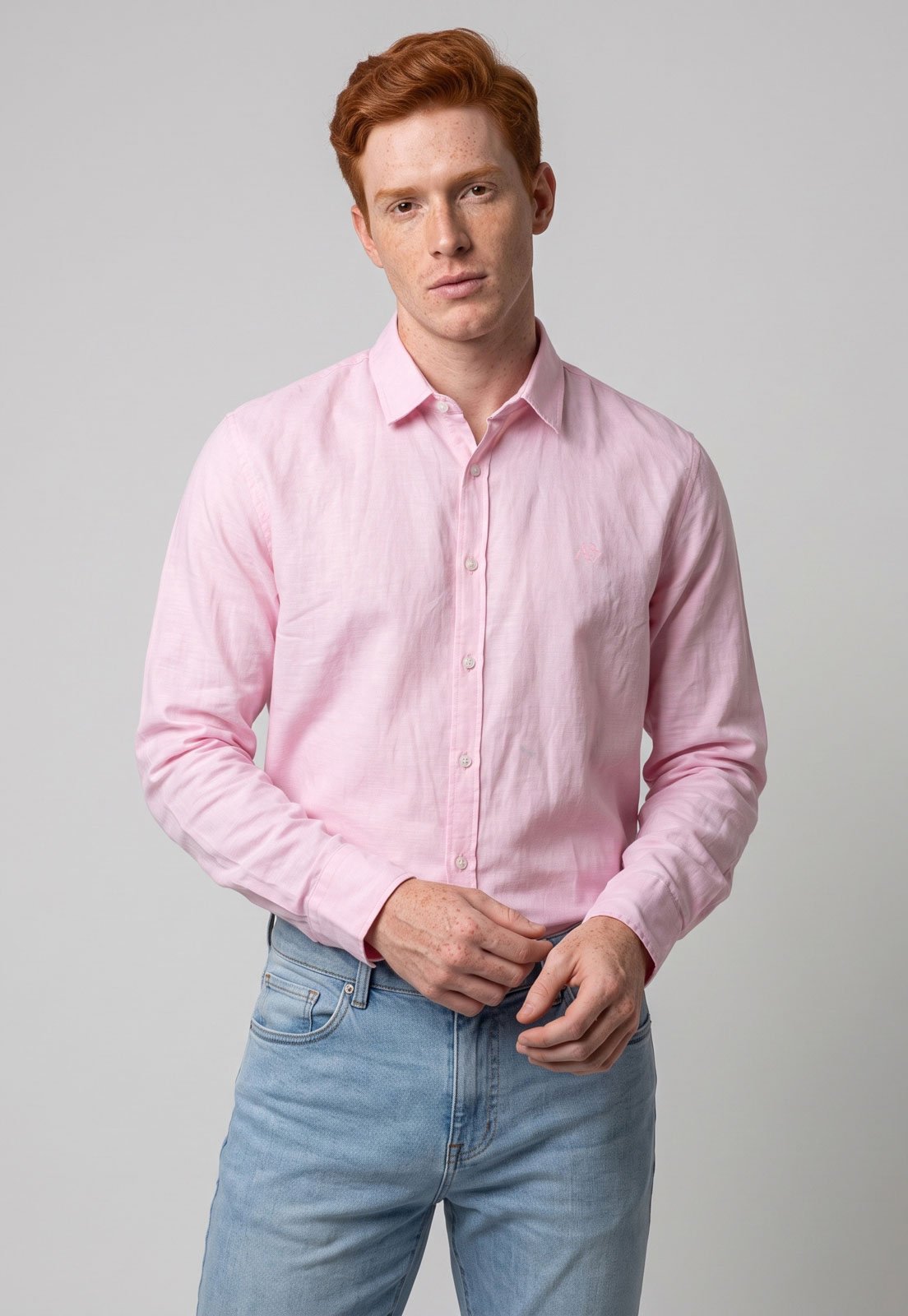 Camisa Masculina Aeropostale Regular Rosa
