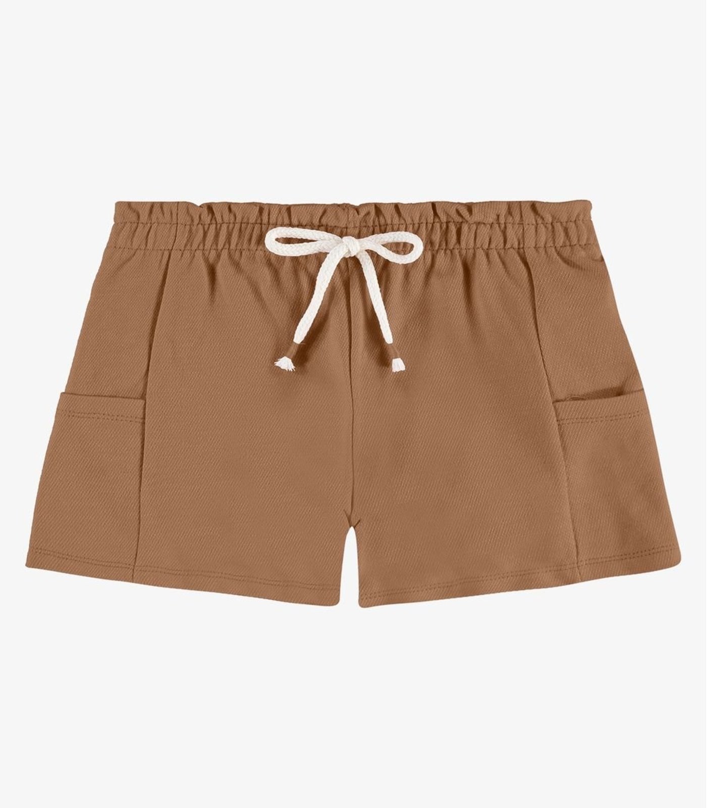 Infantil - Shorts Feminino Moletom Rovi Marrom
