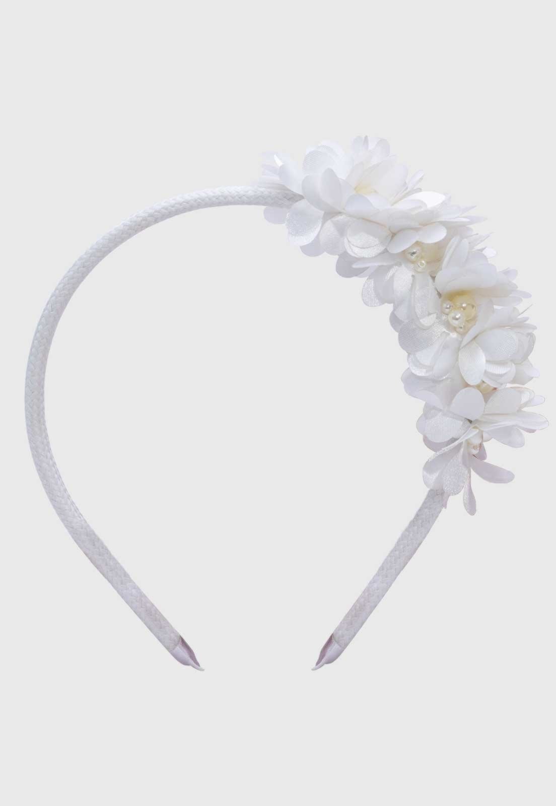 Vista 2 Infantil - Tiara Popidi Menina Flor branco/preto Pópidí branco/preto