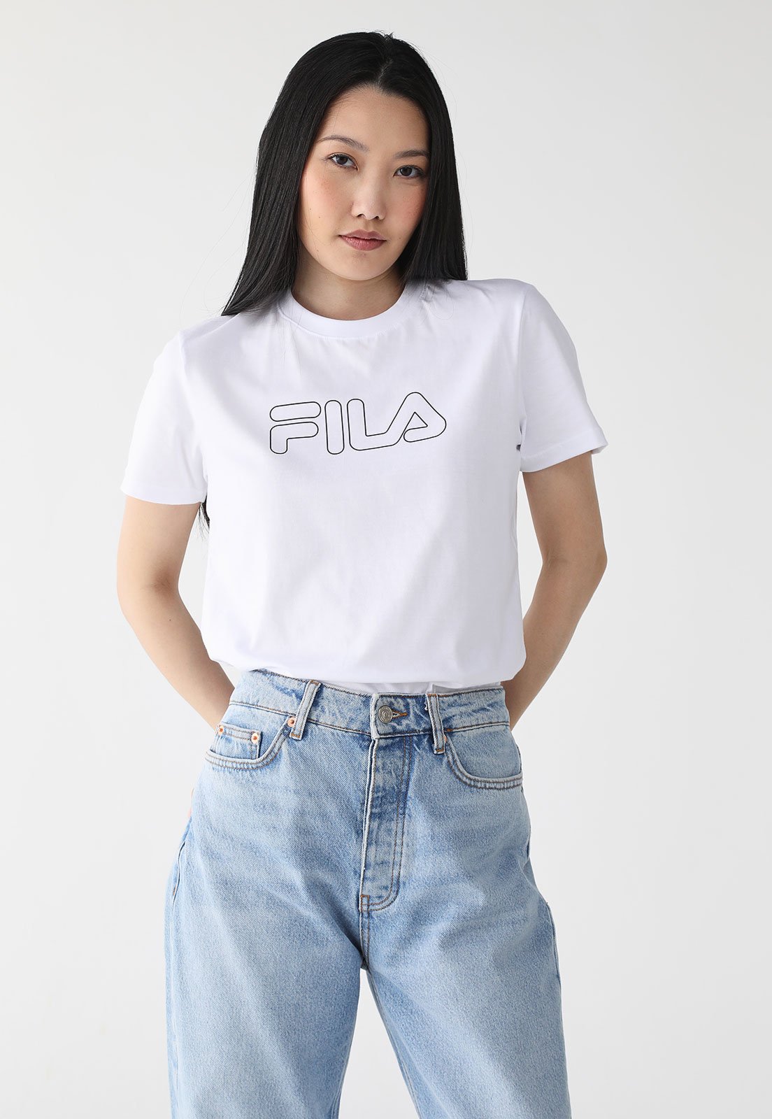 Camiseta Fila Regular Basic Outline Branca