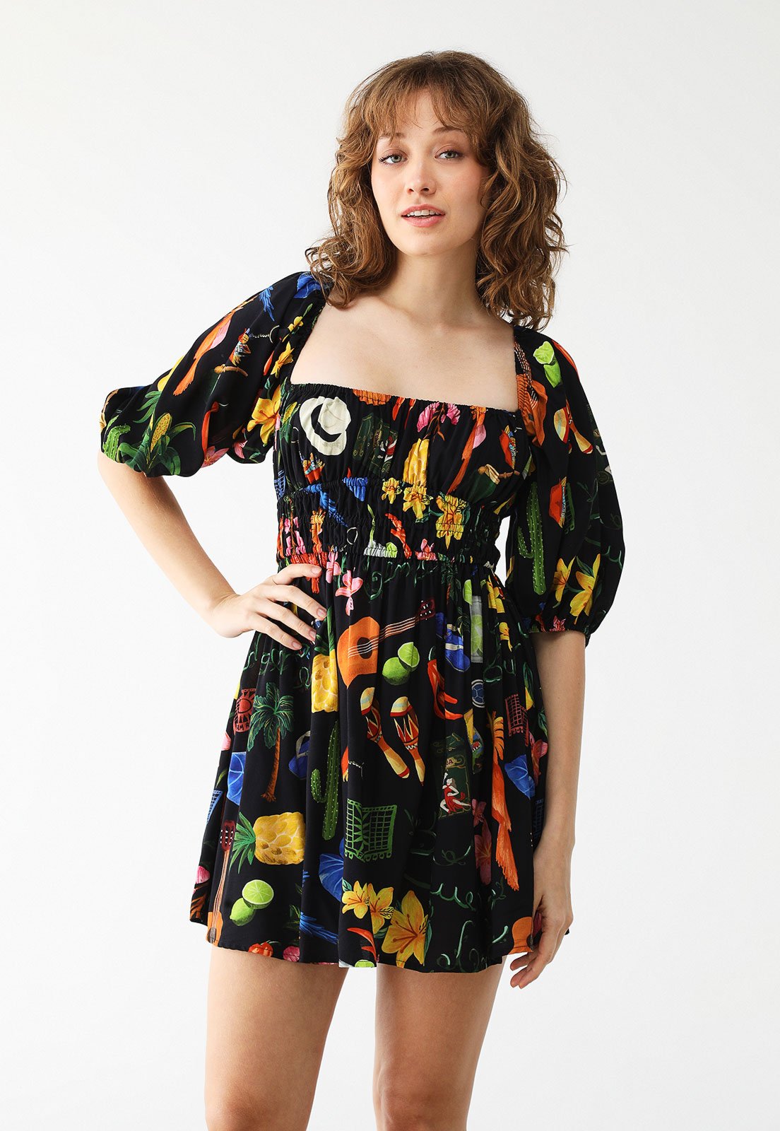 Vestido FARM Curto Bueno Gente Preto