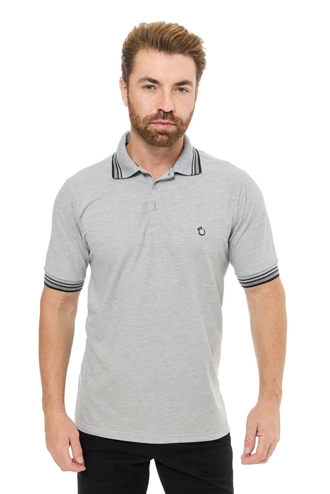 Camisa Gola Polo Olimpo Piquet Cinza Mescla