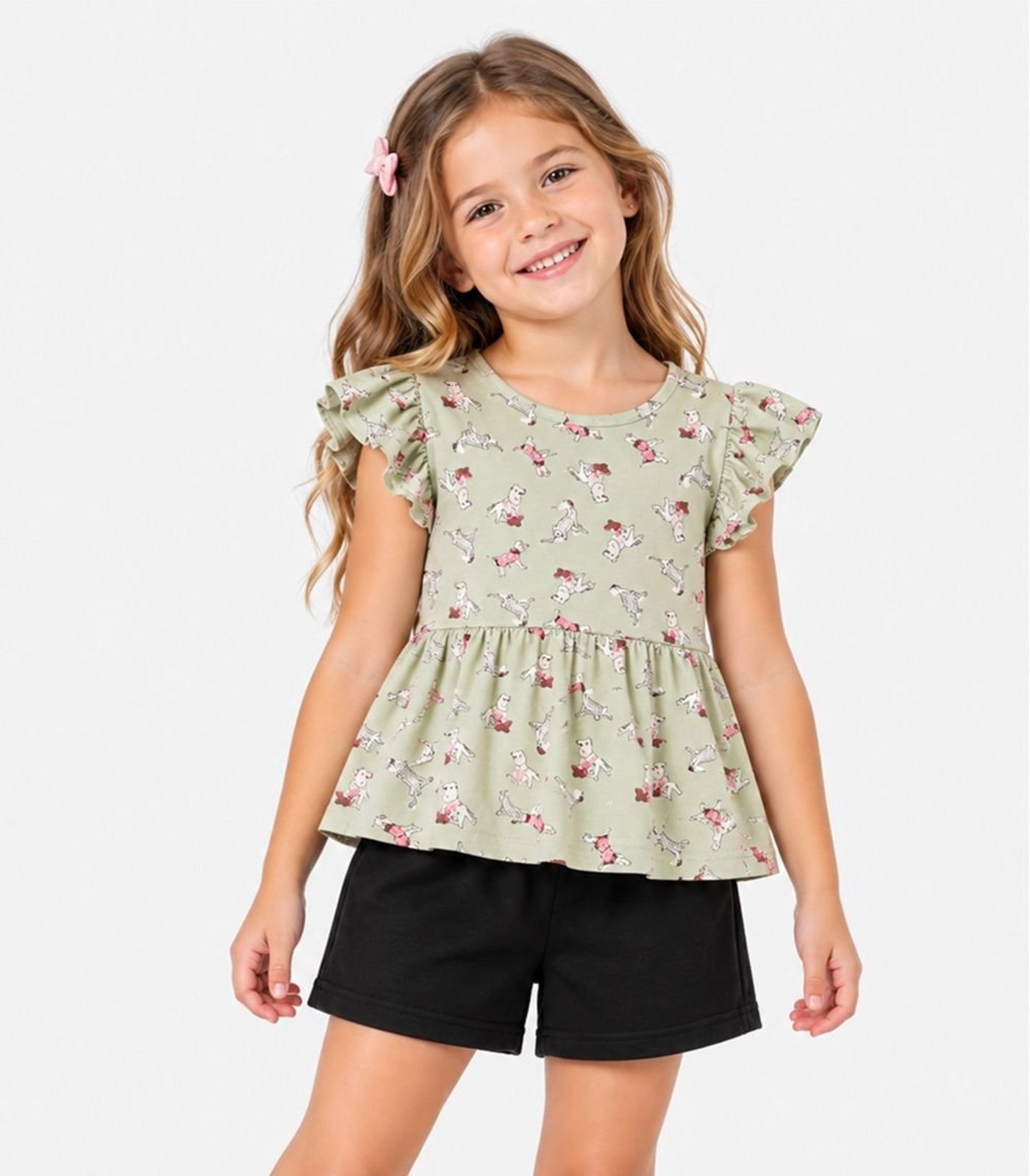 Infantil - Conjunto Blusa Com Shorts Select Marrom