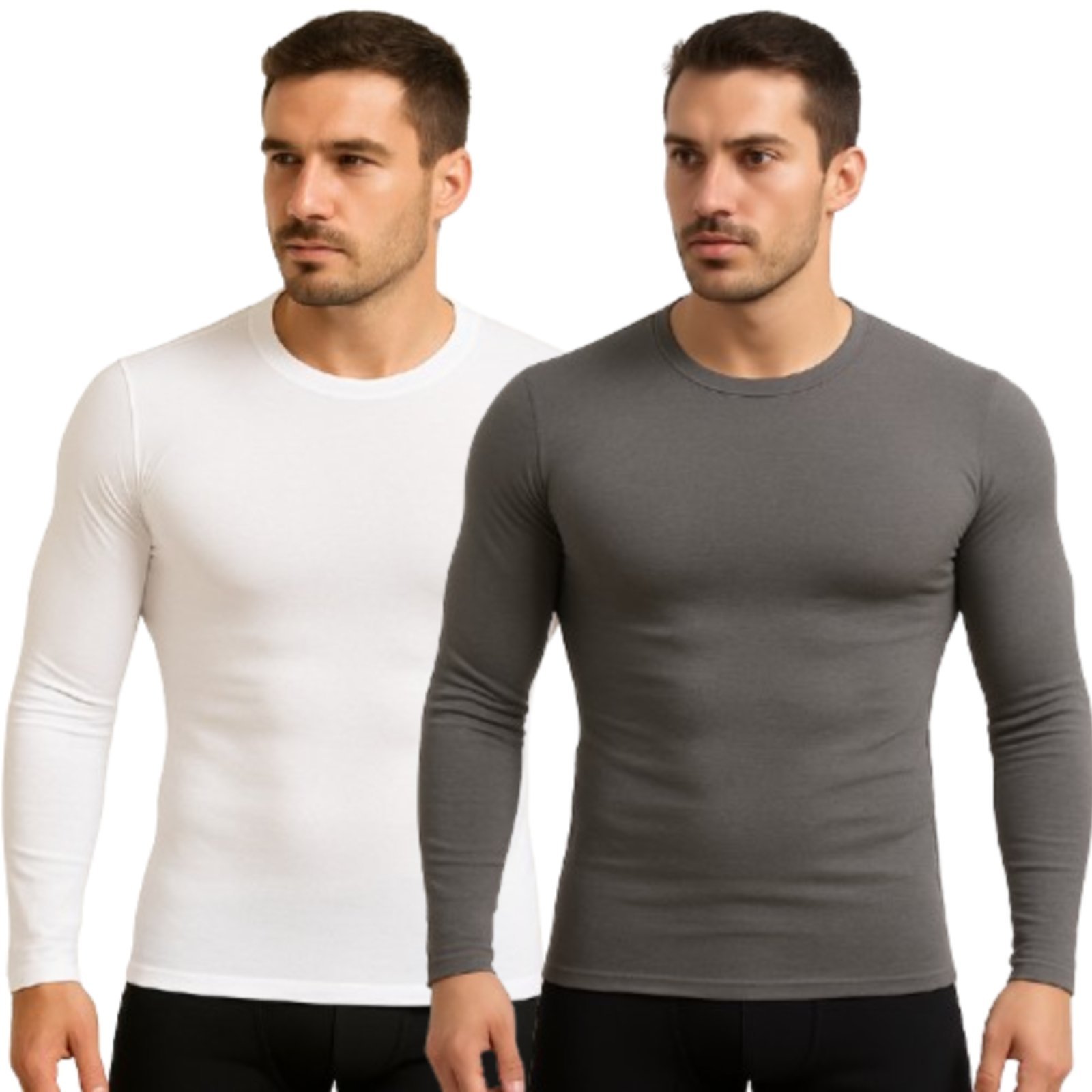 Kit 2 Camisa Manga Longa UV Reflexo Íntimo Proteção Solar Cinza e Branco