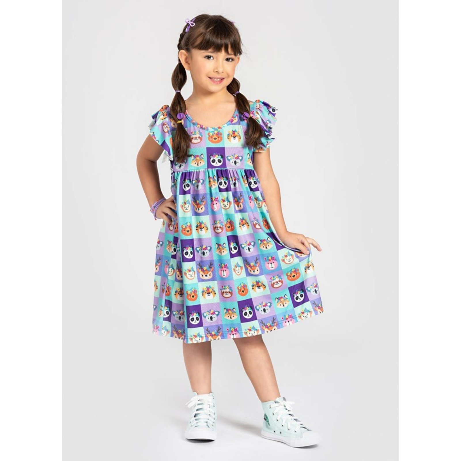 Infantil – Vestido Verão Menina Animaizinhos