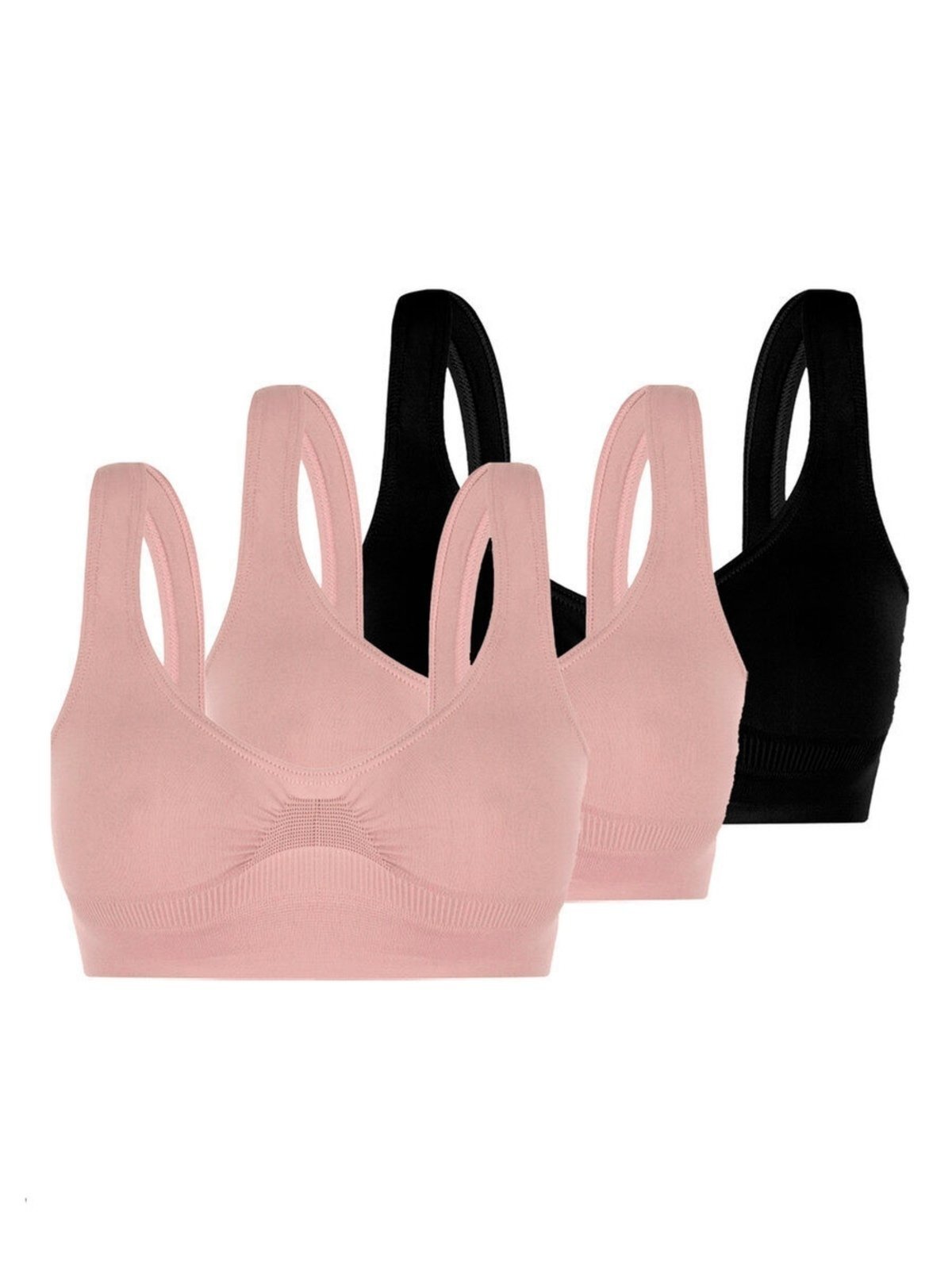 Kit com 3 Tops sem Aro e sem Bojo Loba 41300-001 Preto
