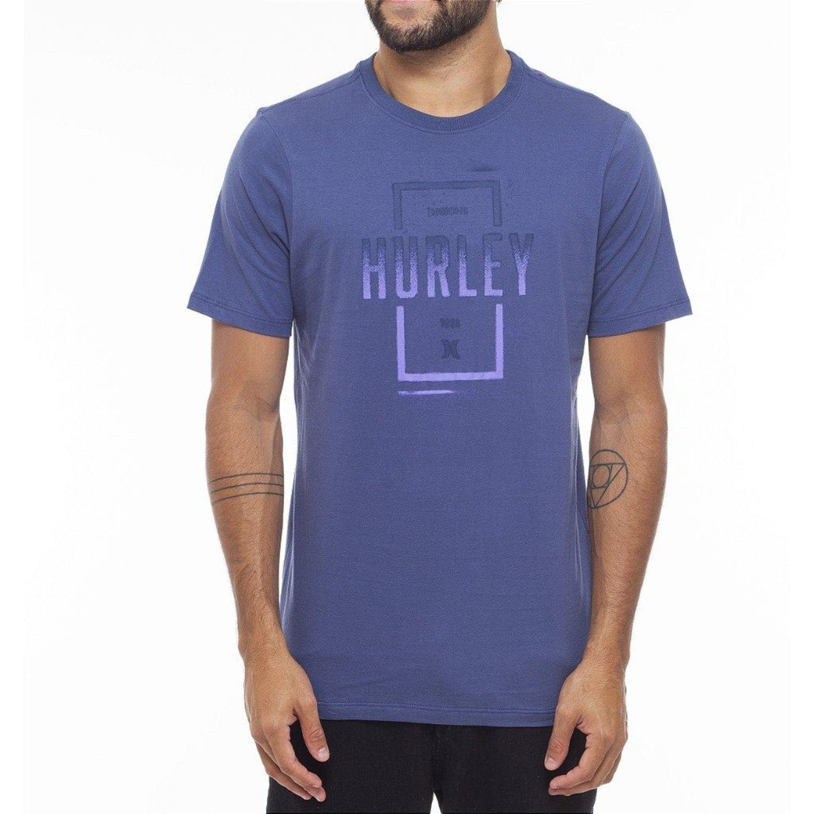 Camiseta Hurley Stencil WT23 Masculina Azul Marinho