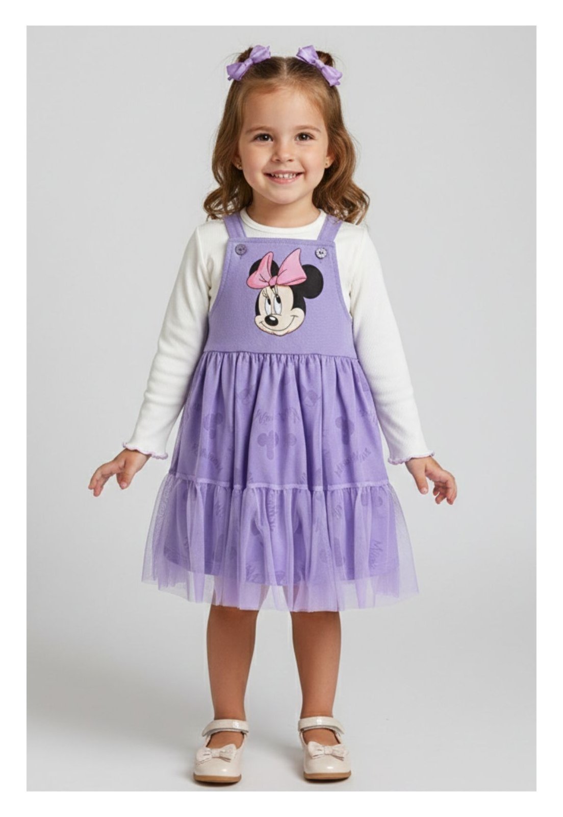 Infantil - Conjunto Disney Minnie Feminino Salopete com Blusa