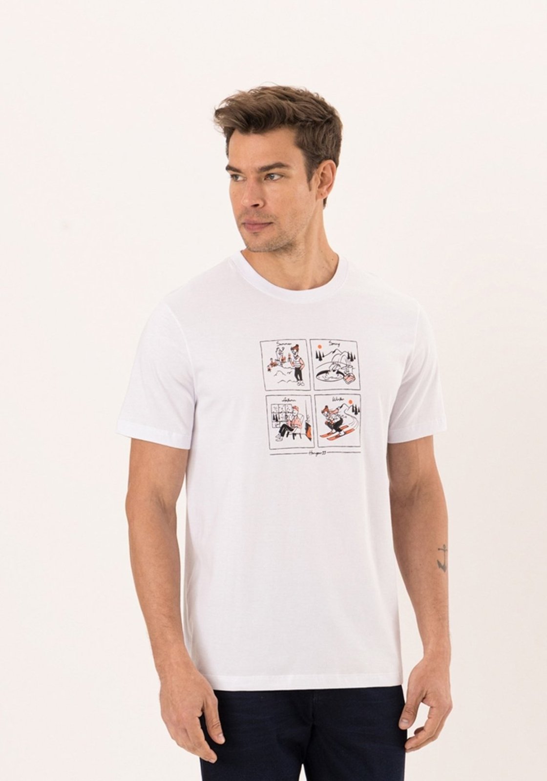 Camiseta Com Estampa Local Em Malha Responsável De Algodão