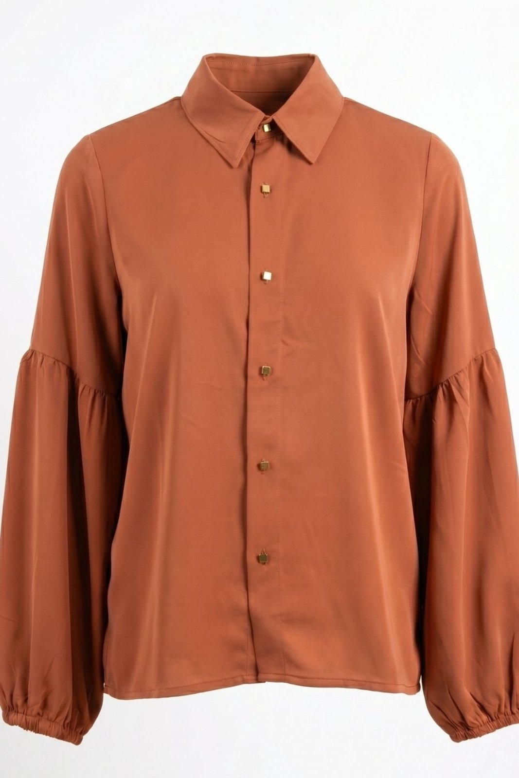 Camisa Vanibele Crepe Caramelo
