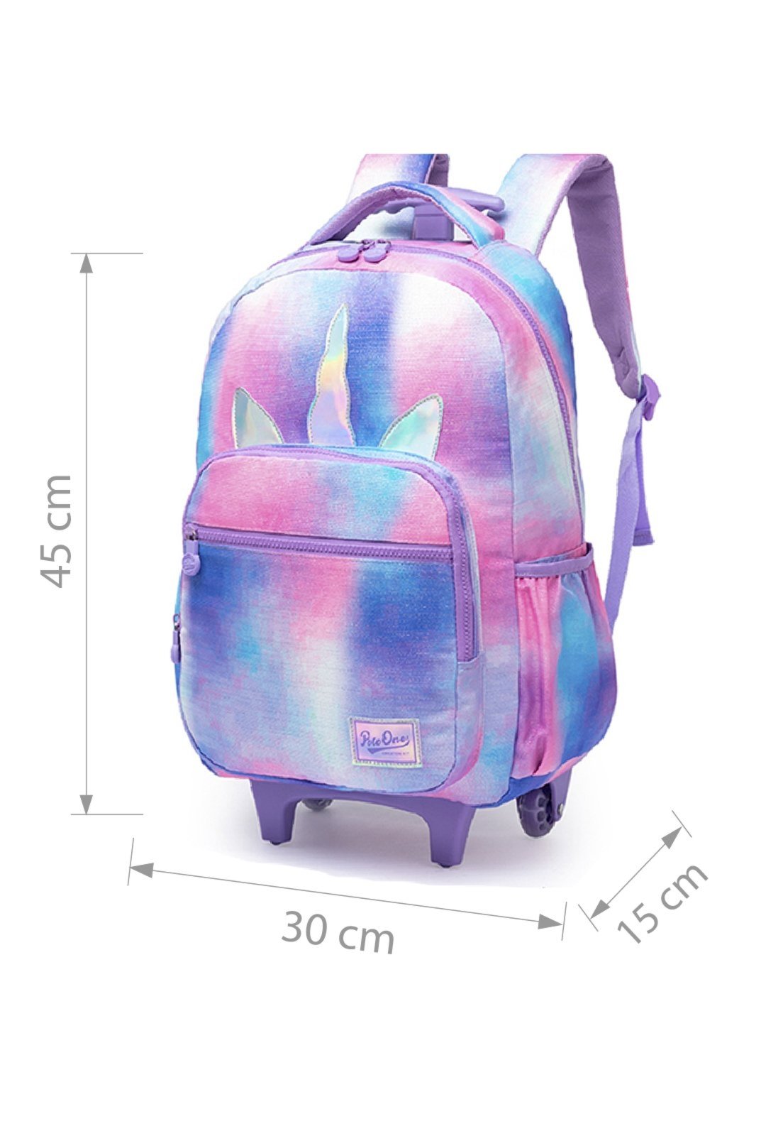 Vista 3 Infantil - Kit Mochila De Rodinha Polo One Unicórnio Lancheira Estojo Escolar multicolorido Polo One multicolorido